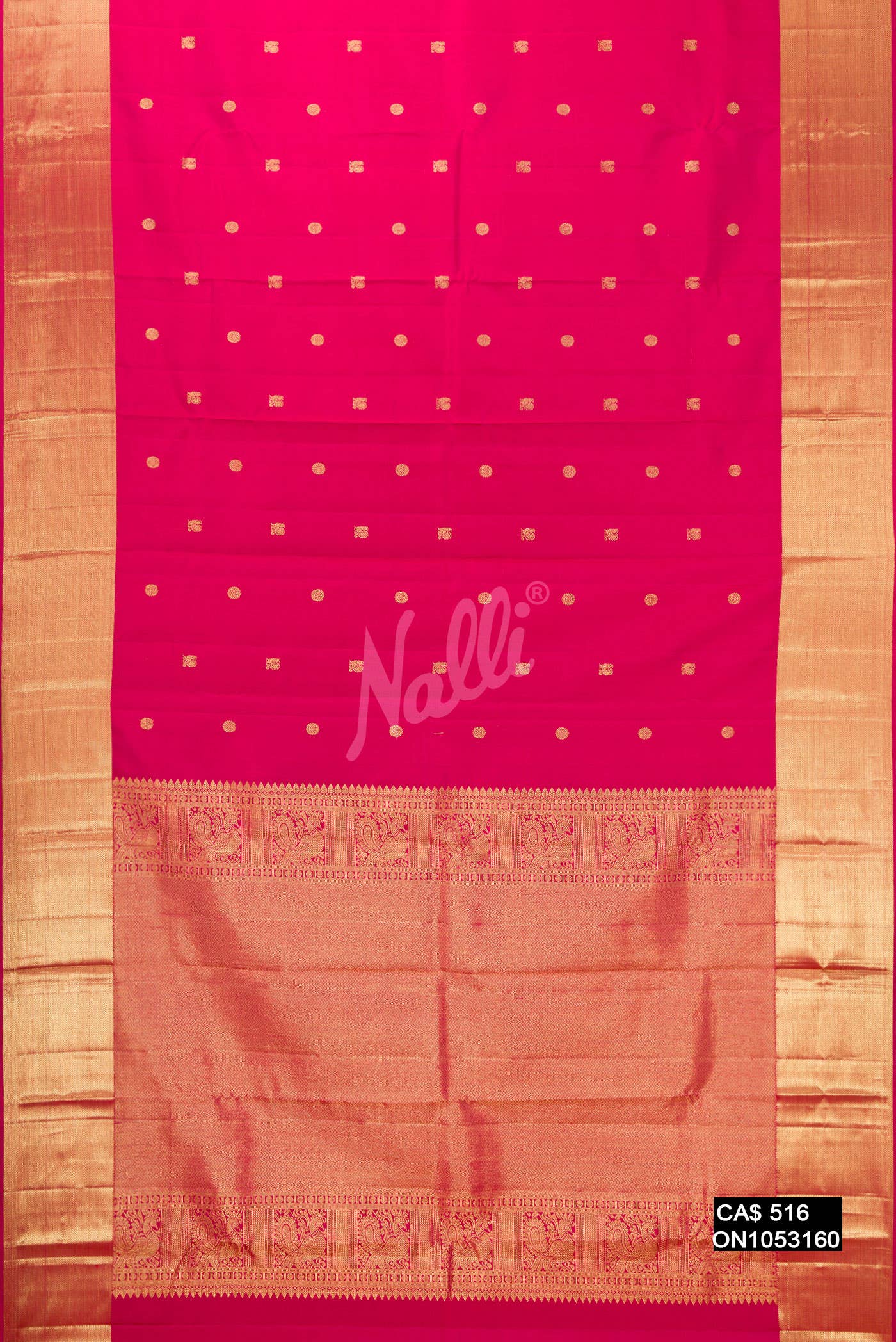 Dark Pink Kanchipuram Silk Saree