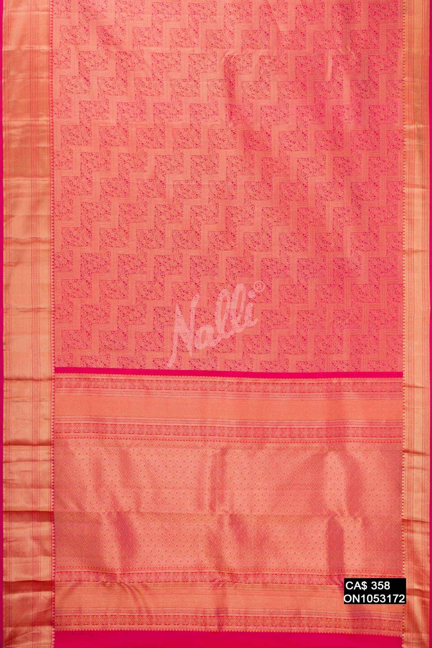 Dark Pink Kanchipuram Silk Saree