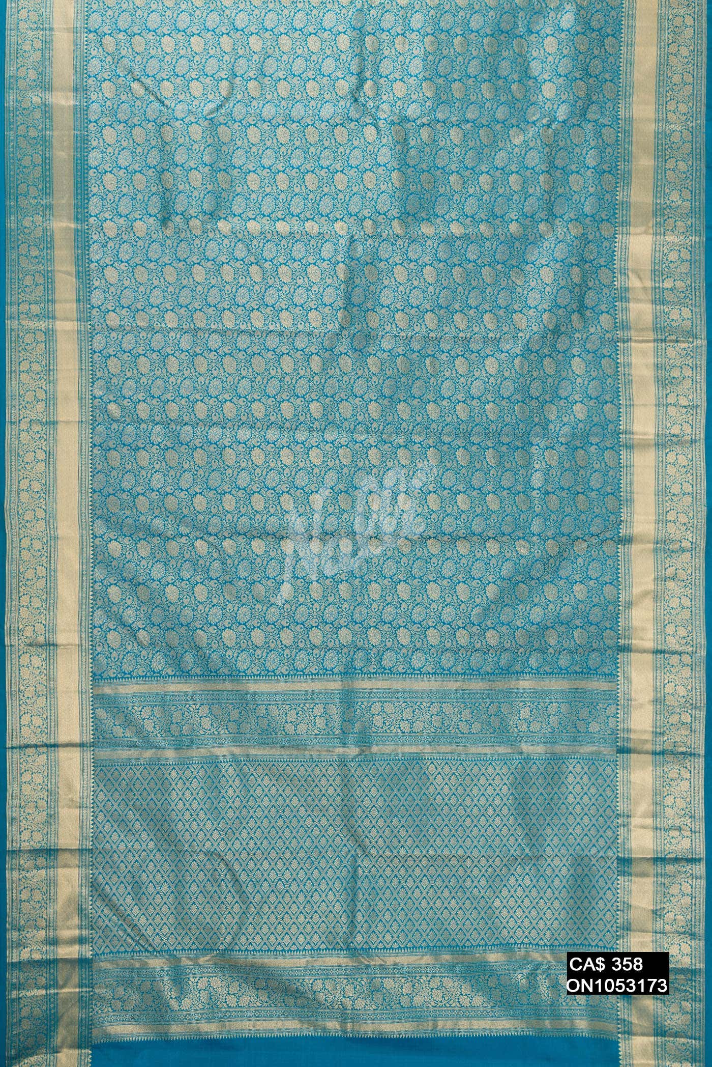 Peacock Blue Kanchipuram Silk Saree