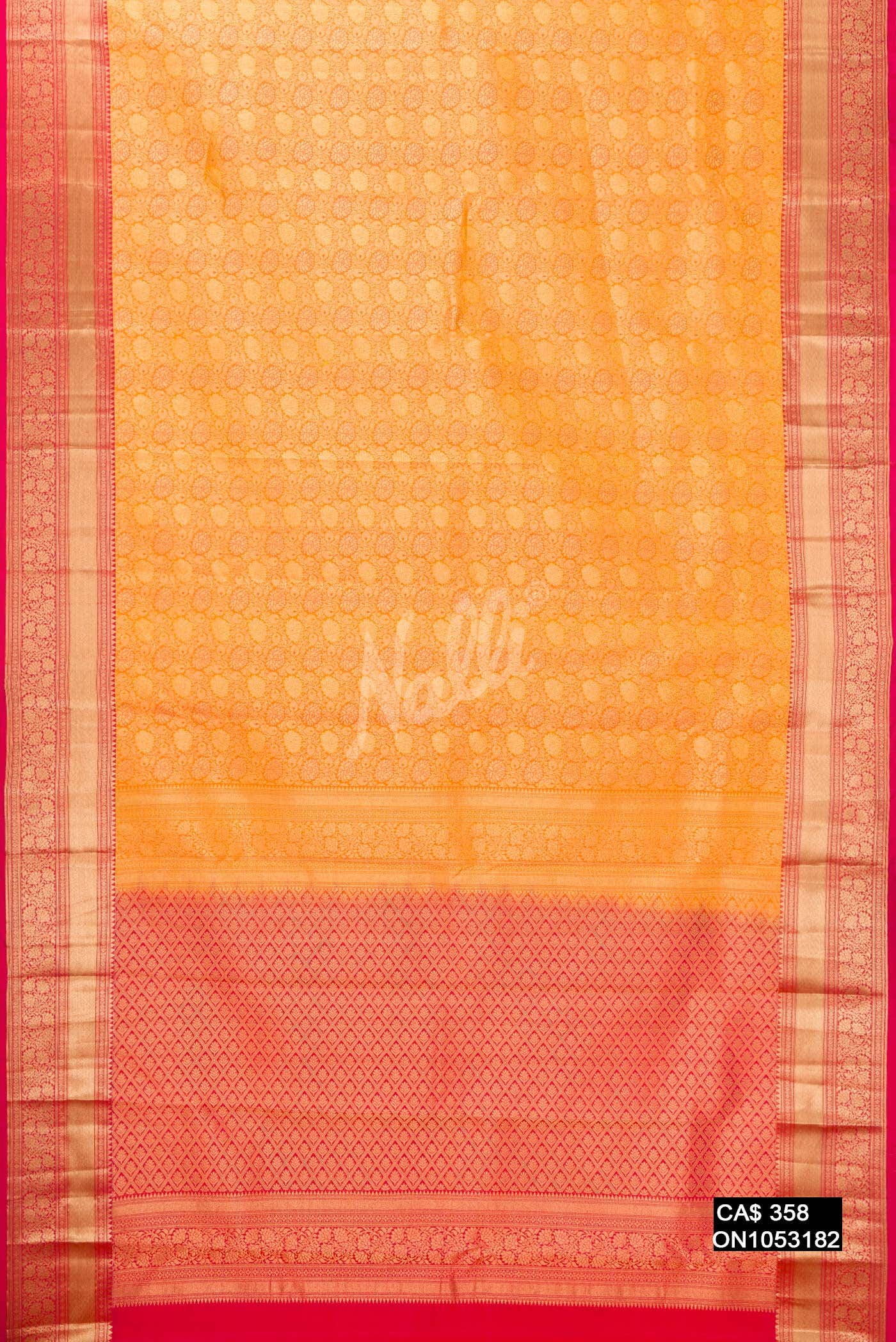 Mustard Kanchipuram Silk Saree