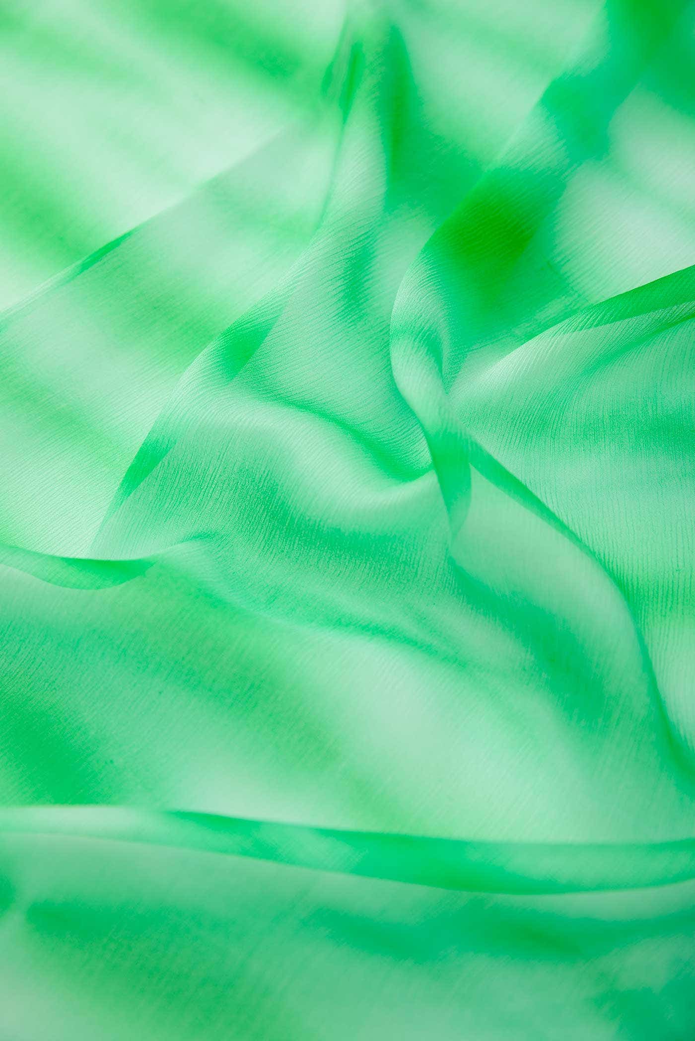 Green Chiffon Dress Material