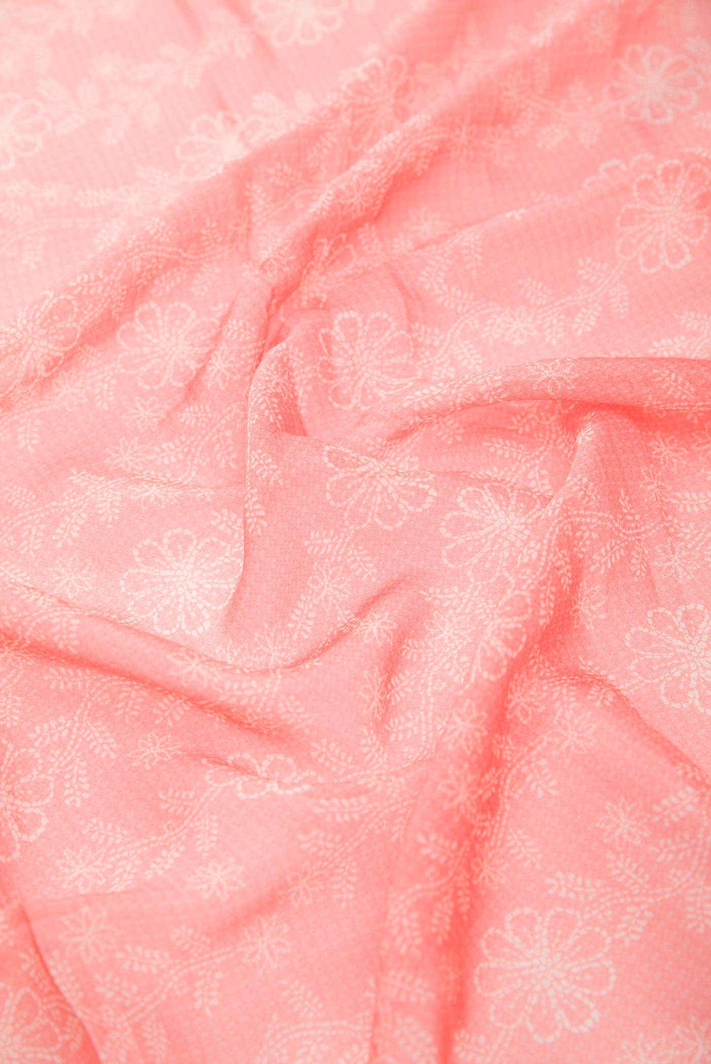 Peach Organza Silk Dress Material
