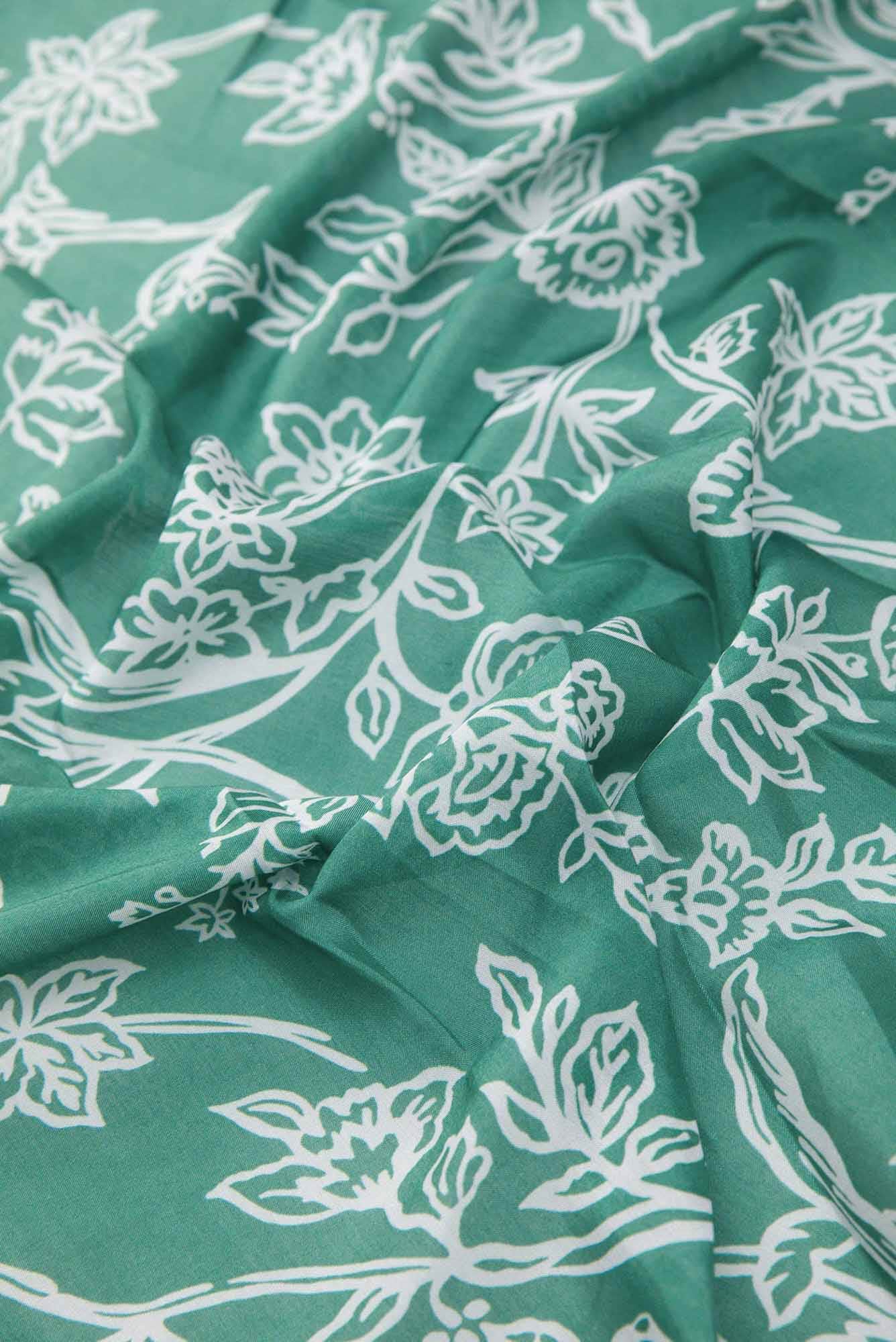 Green Chanderi Silk Dress Material