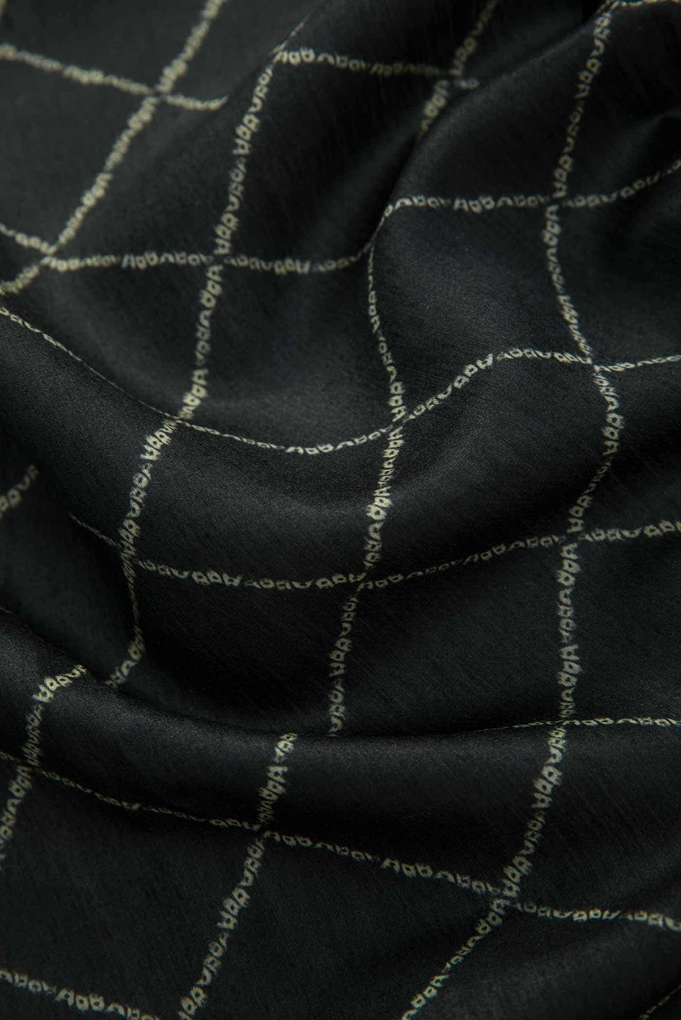 Grey Chanderi Silk Dress Material