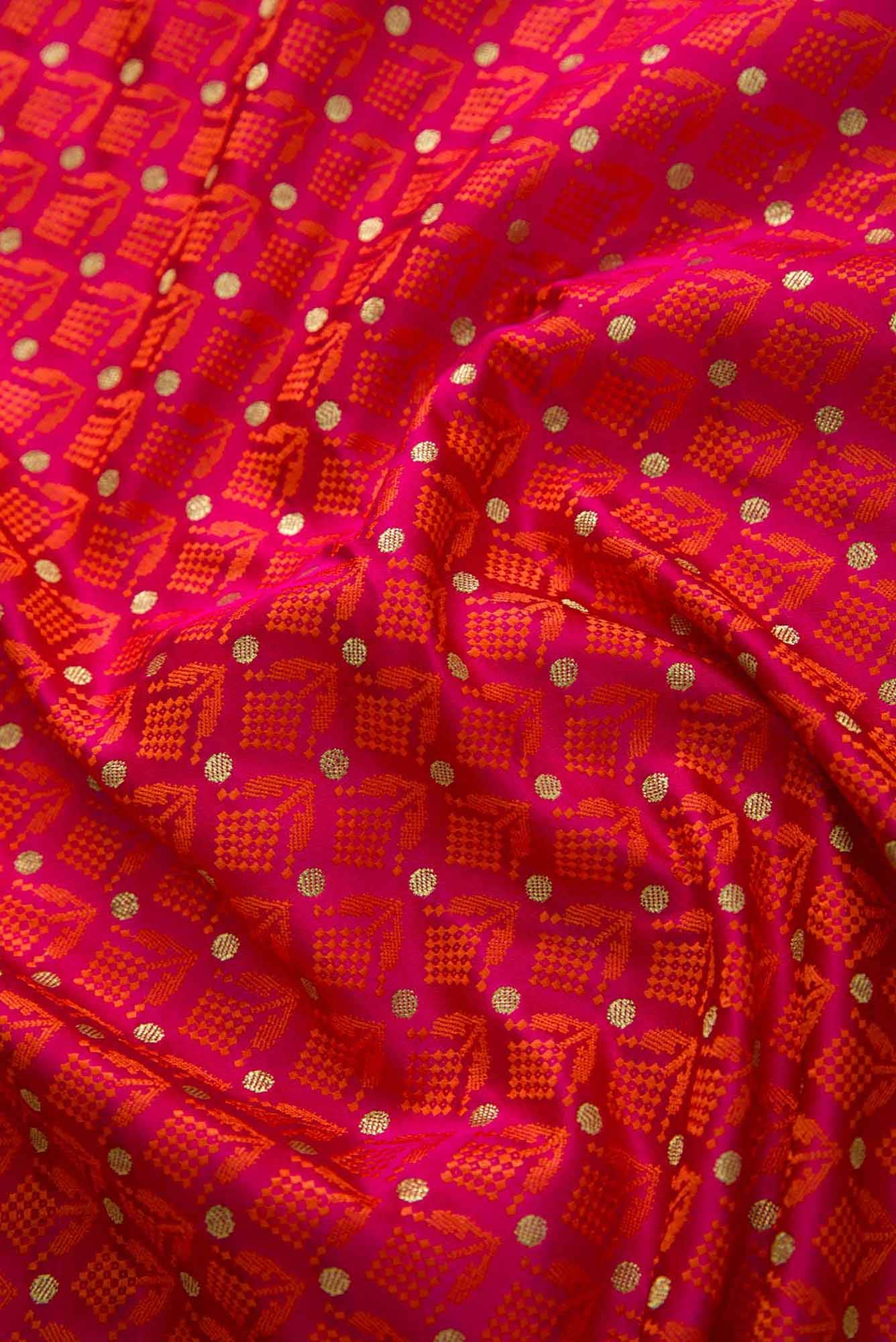 Pink Banarasi Silk Dress Material