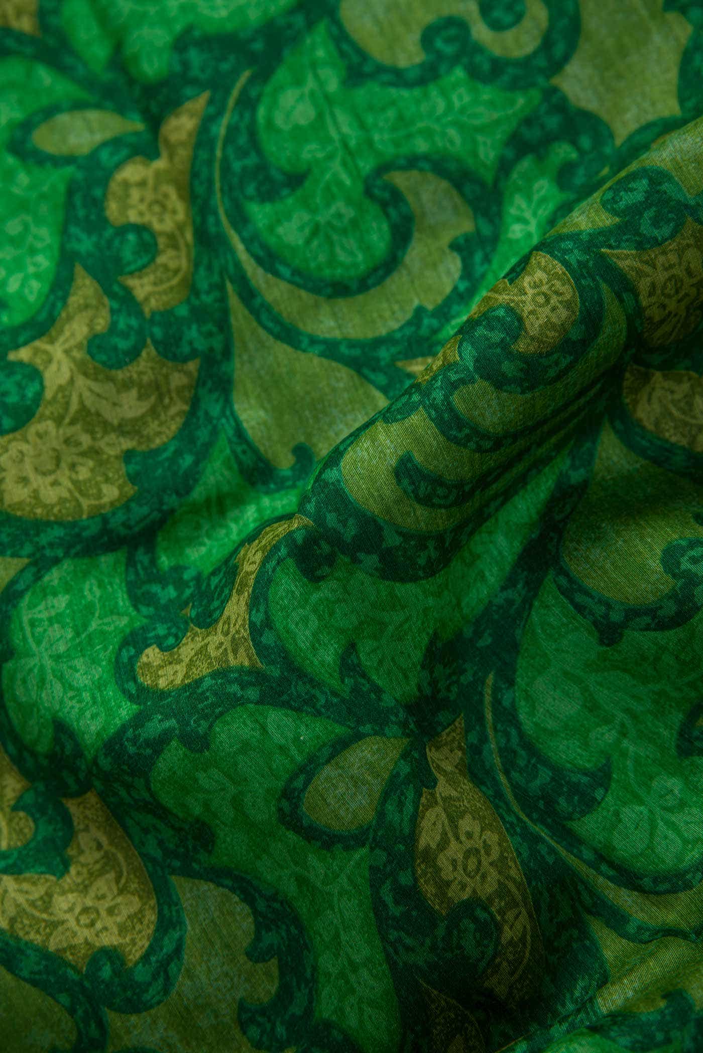 Green Tussar Silk Dress Material