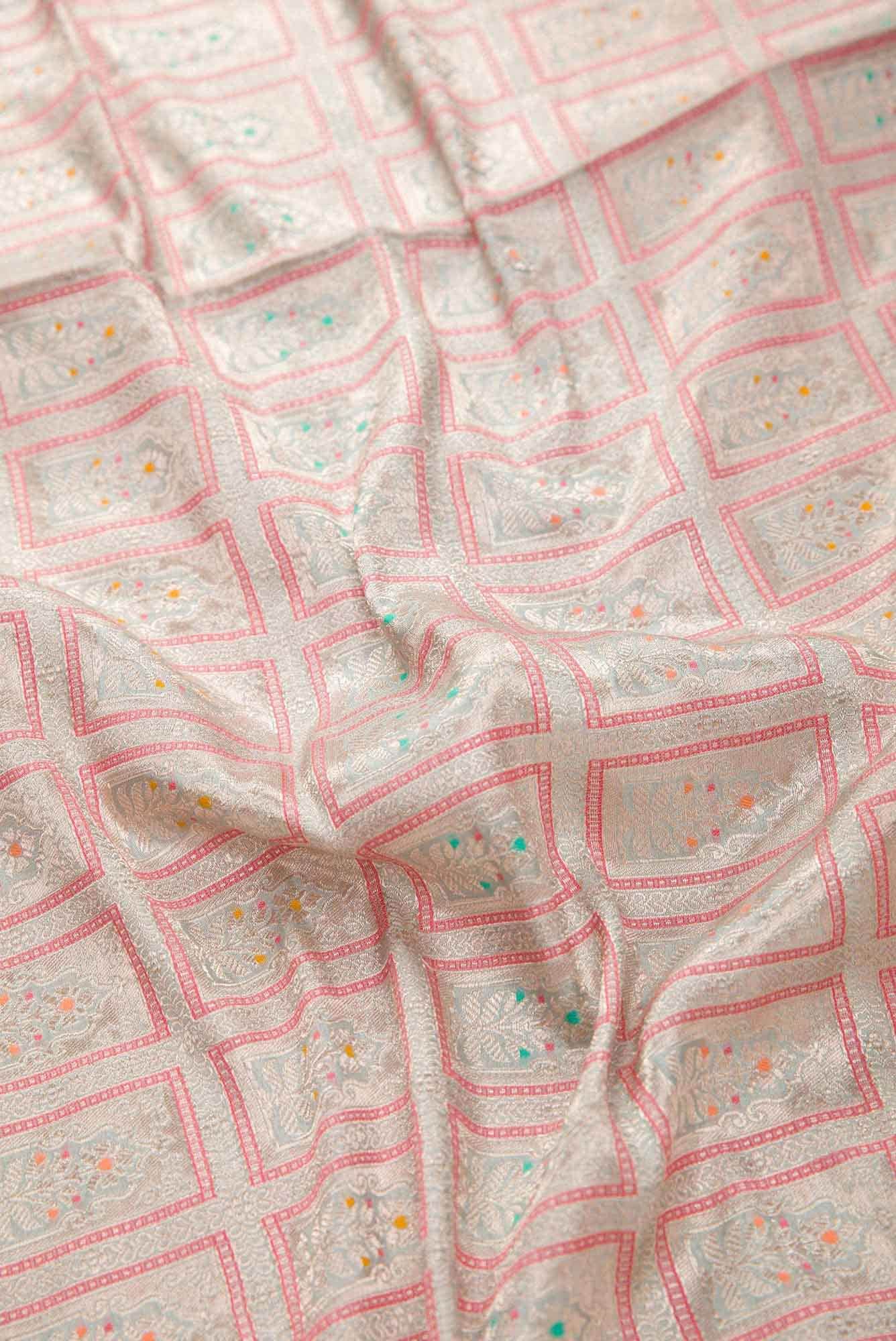 Grey Banarasi Silk Dress Material