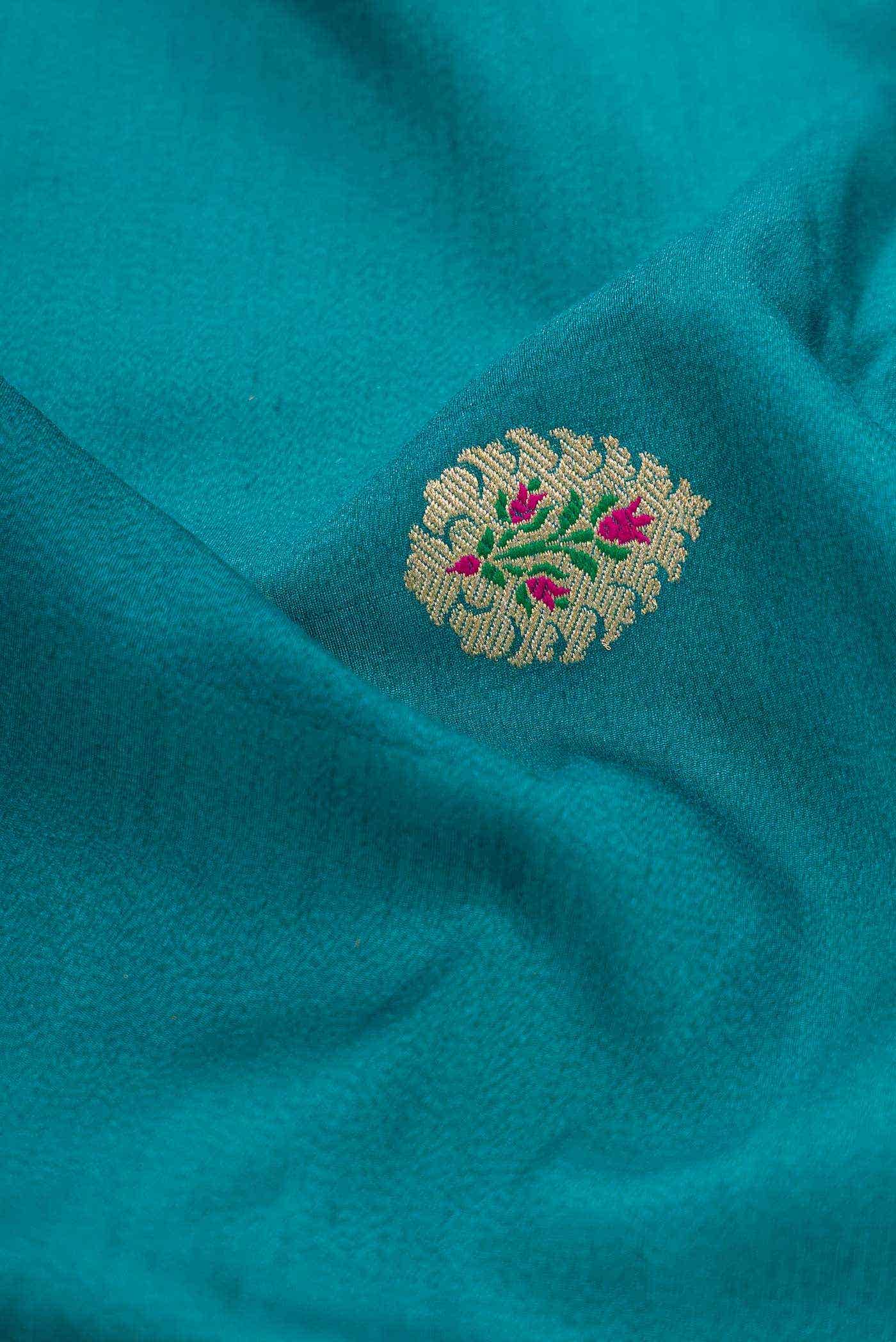 Peacock Blue Tussar Silk Dress Material