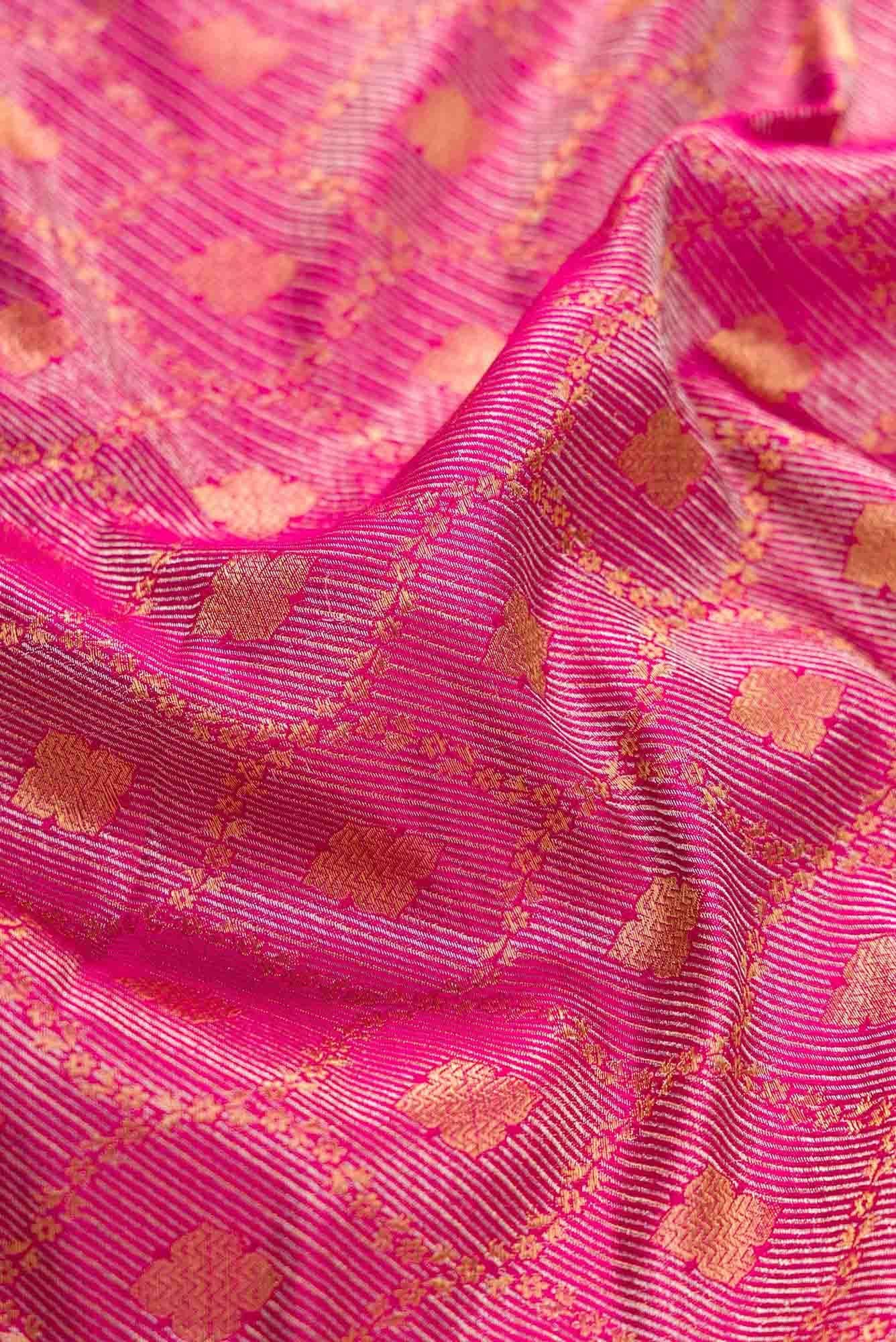Dark Pink Banarasi Silk Dress Material
