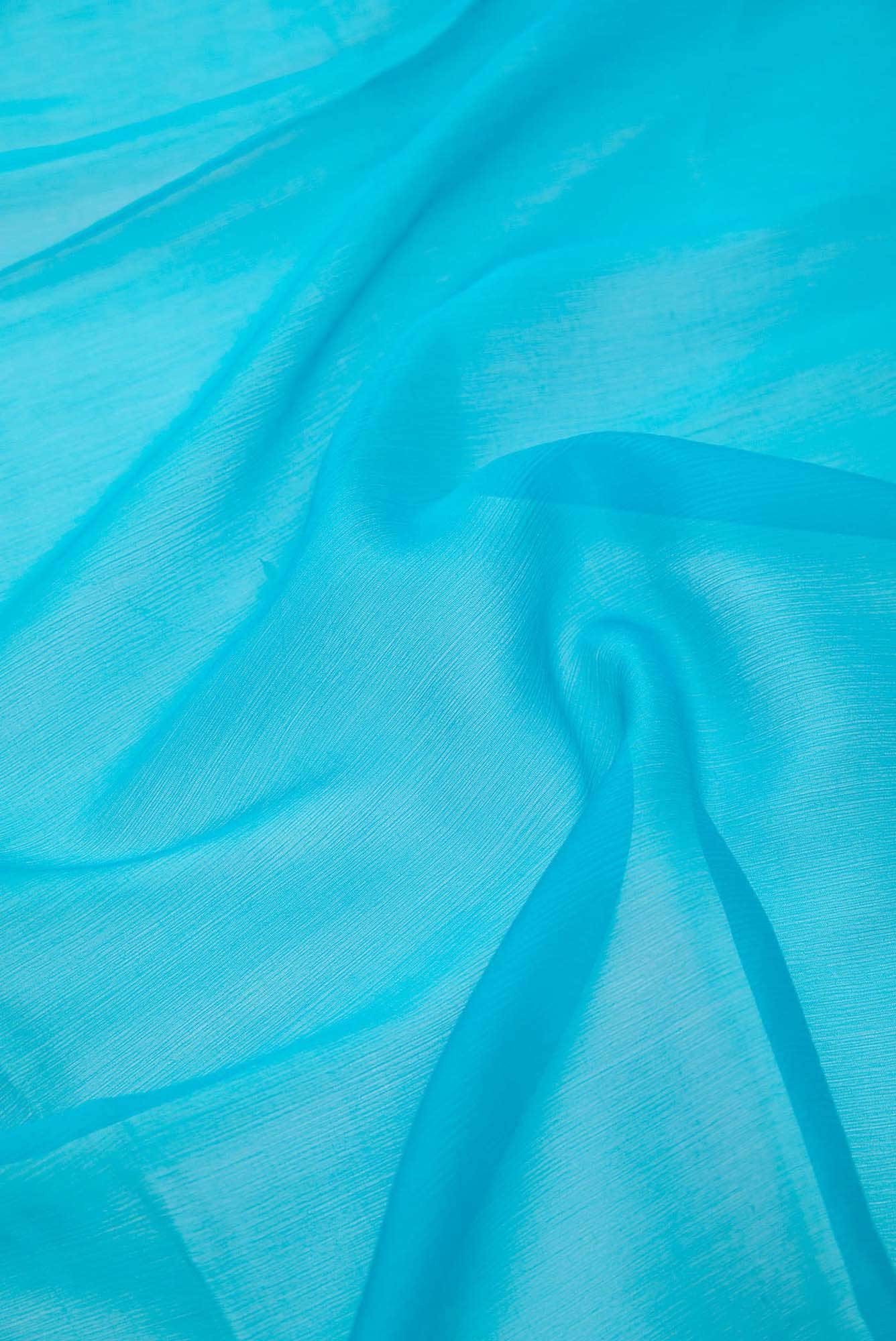 Sky Blue Chiffon Dress Material