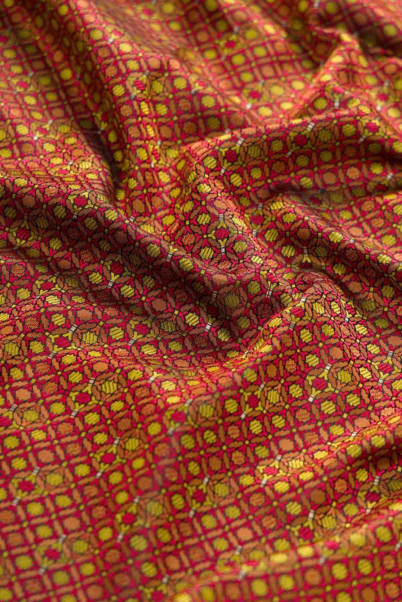 Maroon Banarasi Silk Dress Material