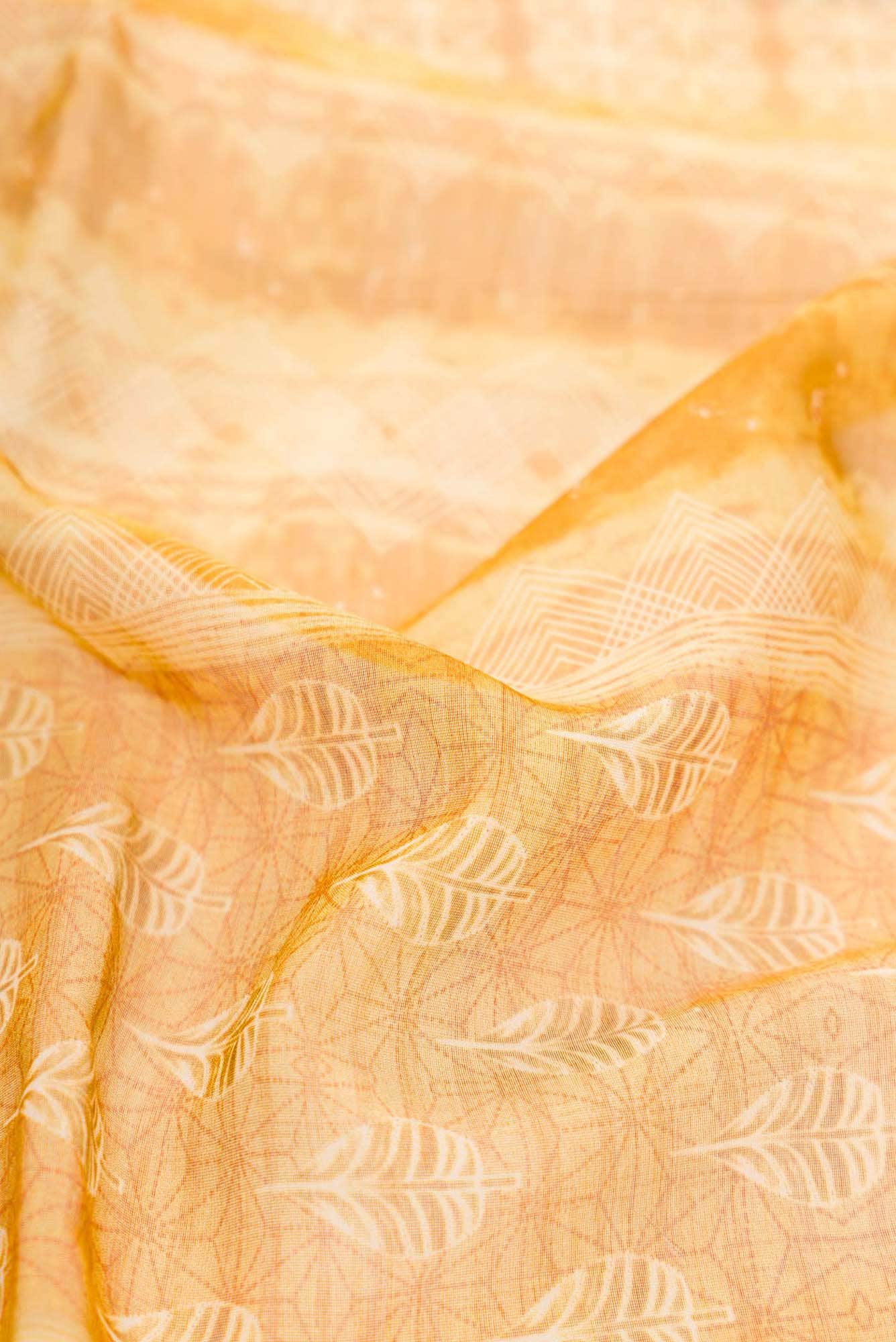 Mustard Chanderi Silk Dress Material