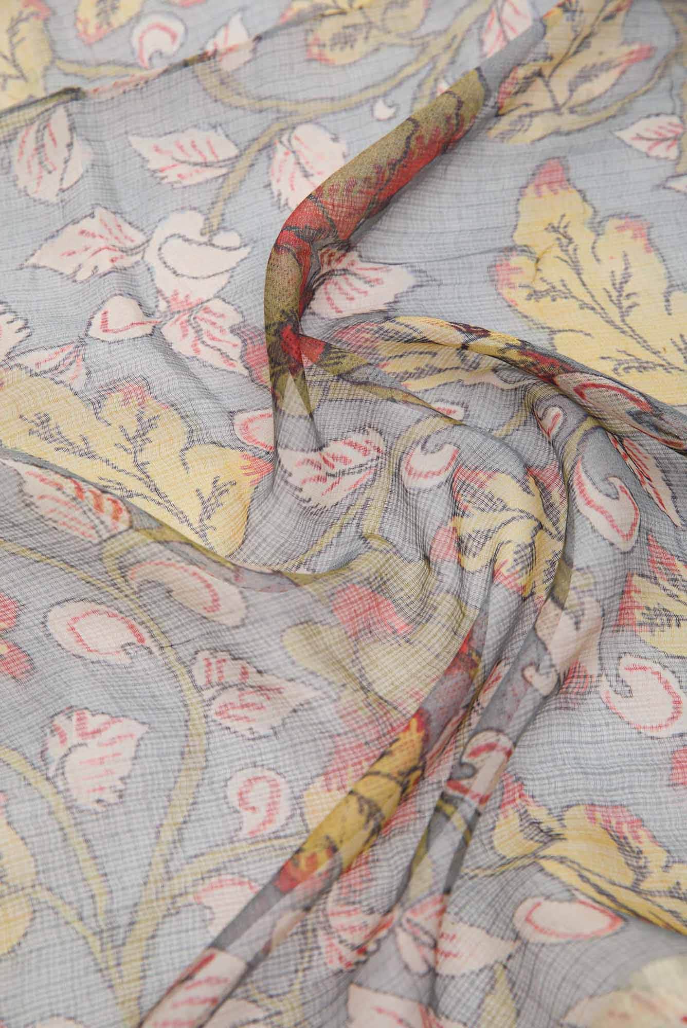 Grey Kota Silk Dress Material