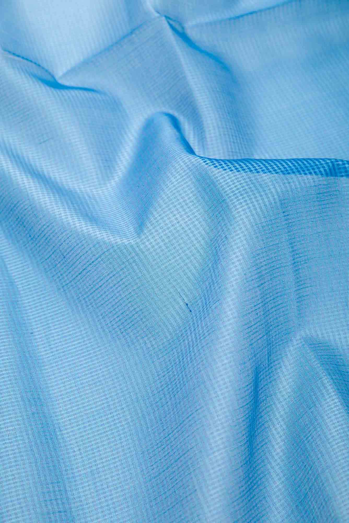 Blue Tussar Silk Dress Material