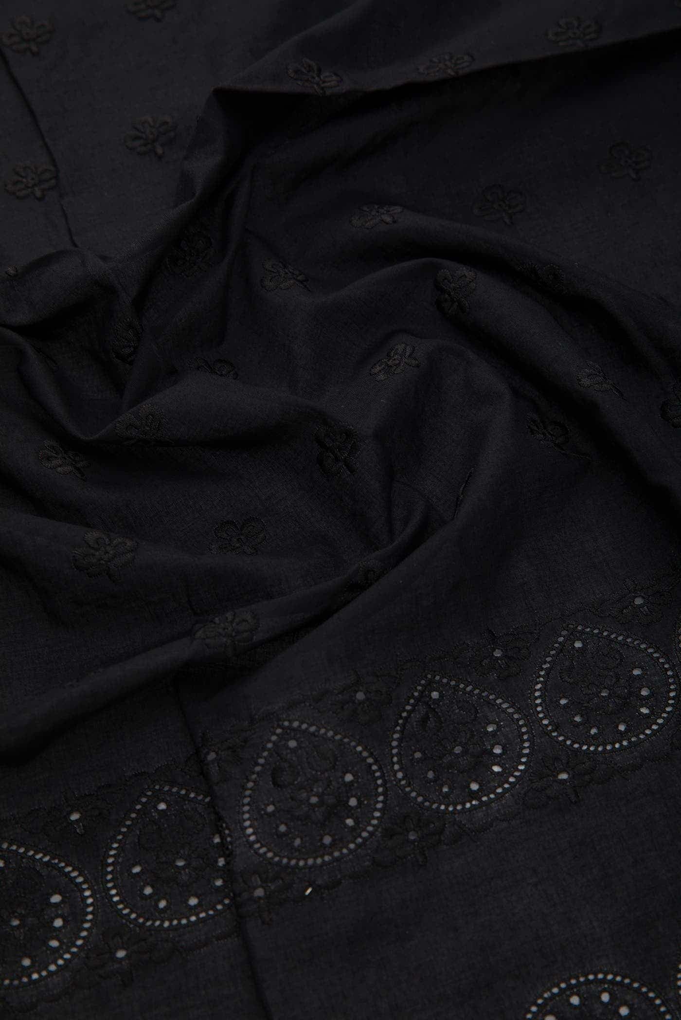 Black Cotton Dress Material