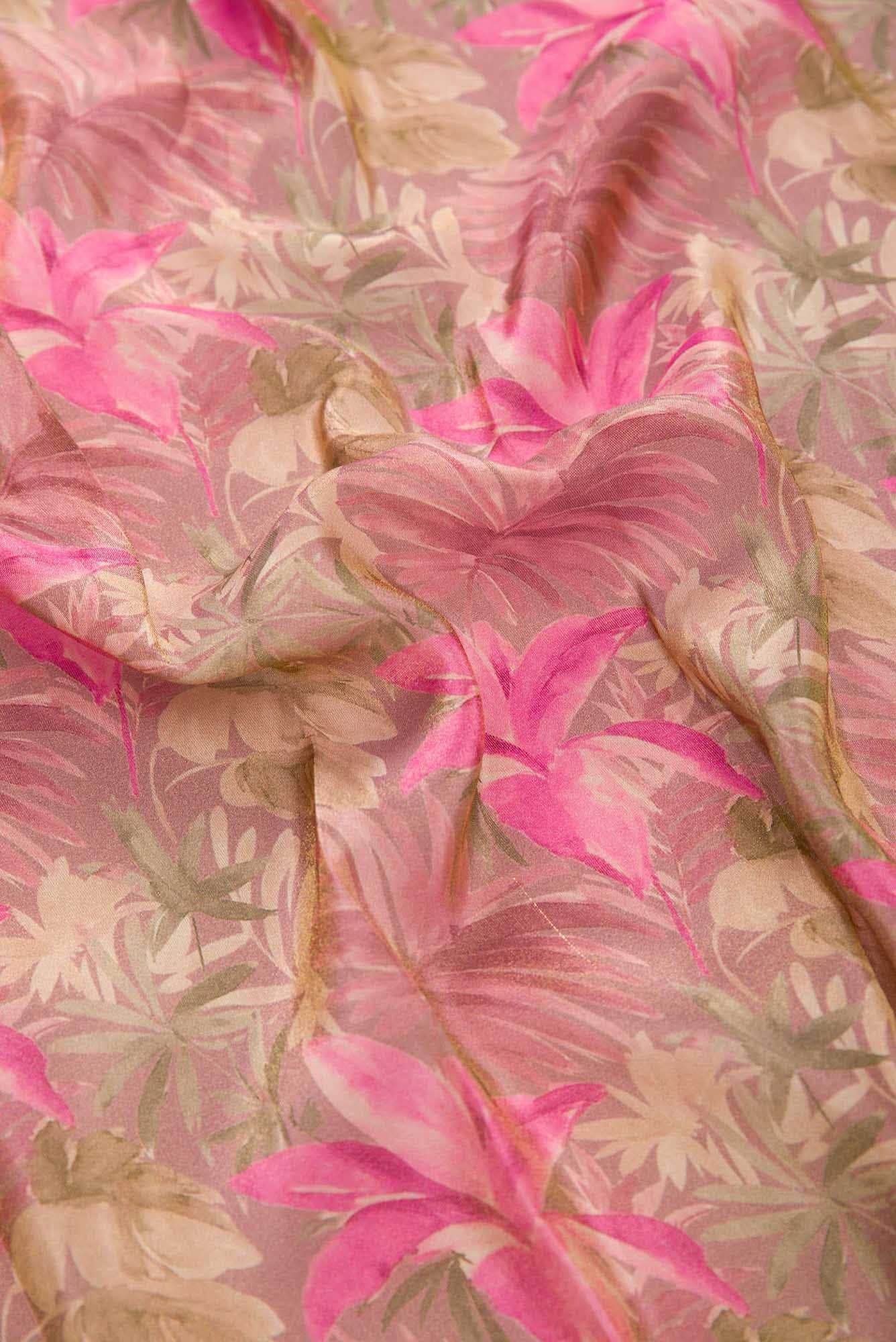 Pink Blended Georgette Dress Material