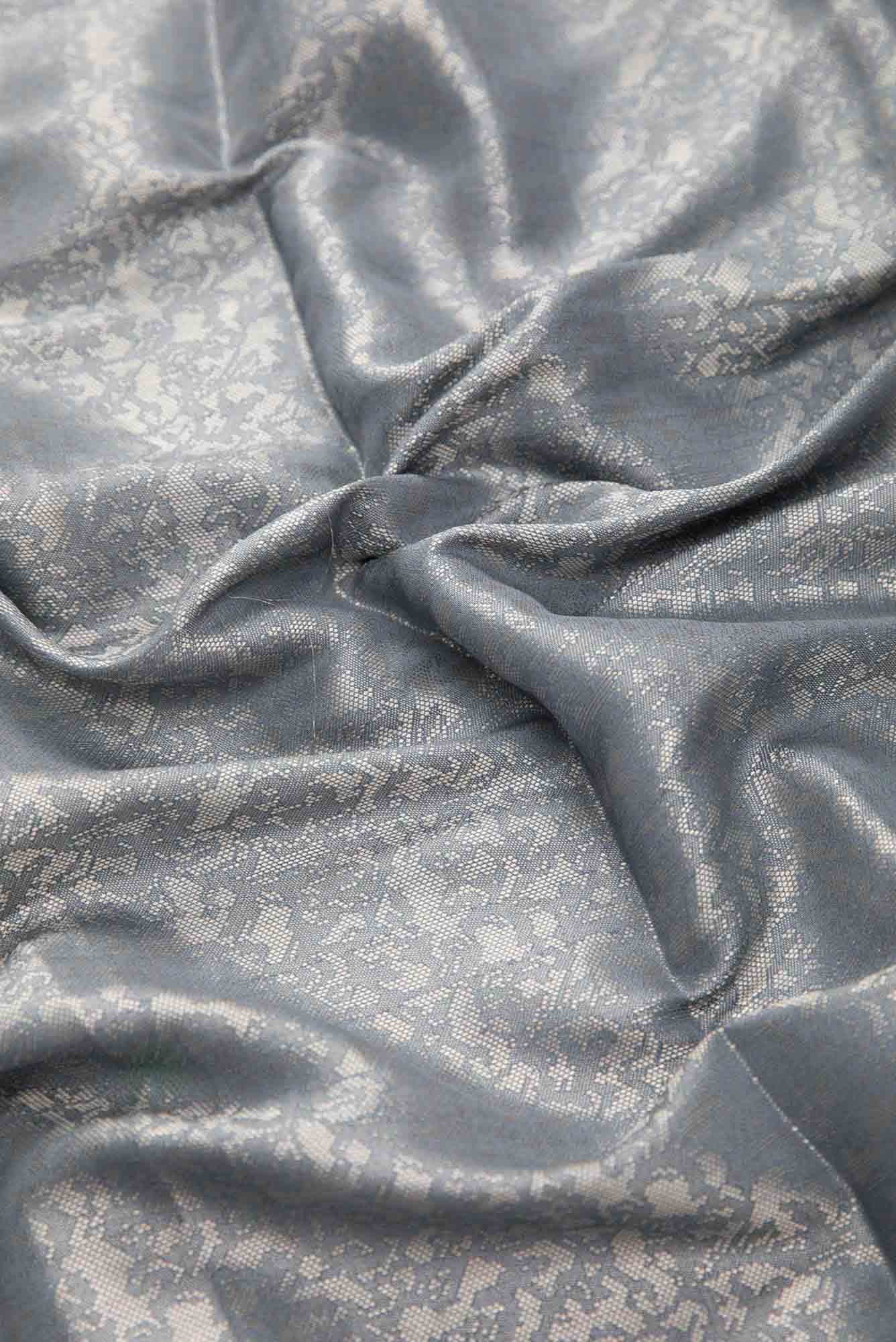 Grey Chanderi Silk Dress Material