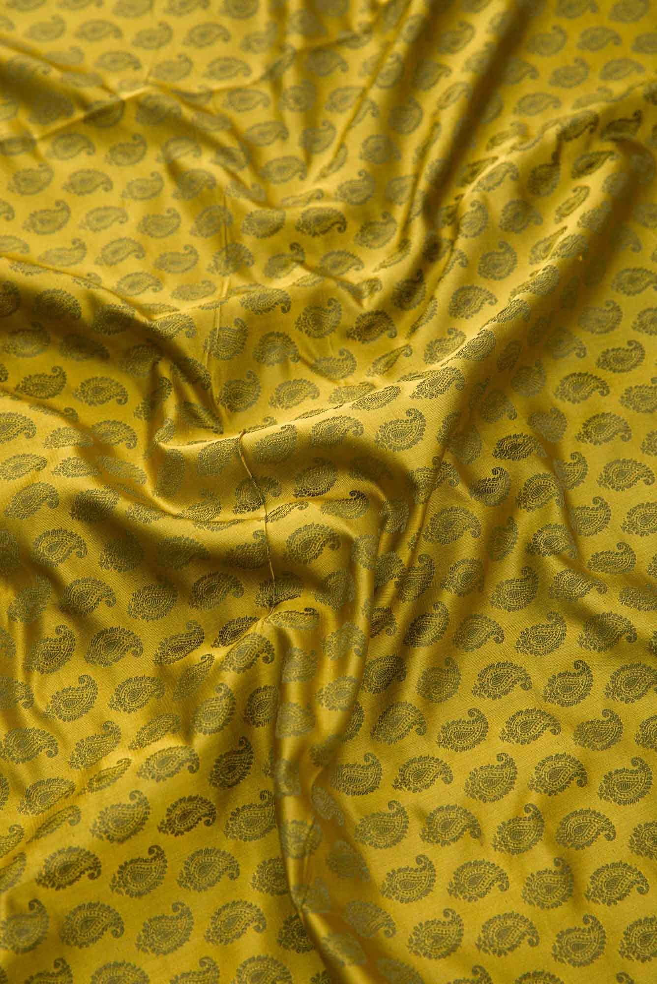 Mehandi Green Banarasi Silk Dress Material