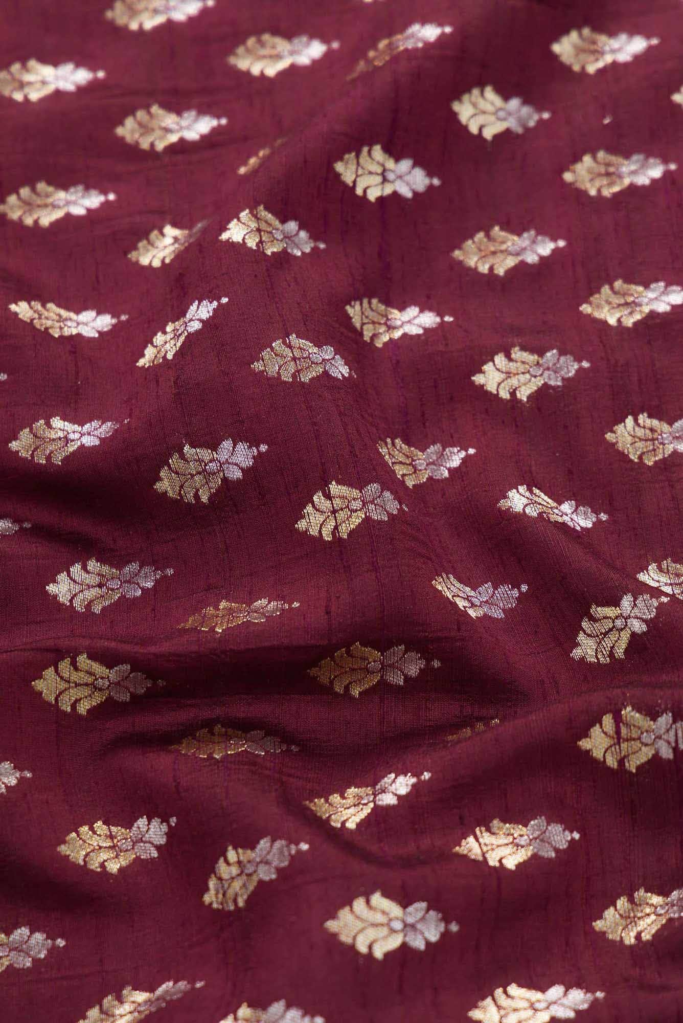 Maroon Raw Silk Dress Material