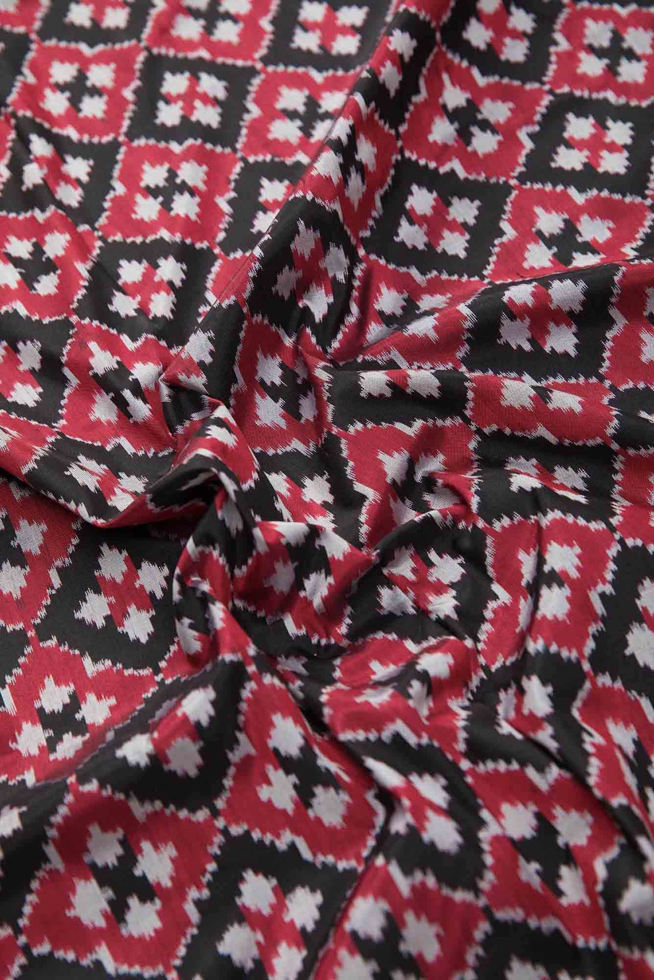 Black Double Ikat Dress Material