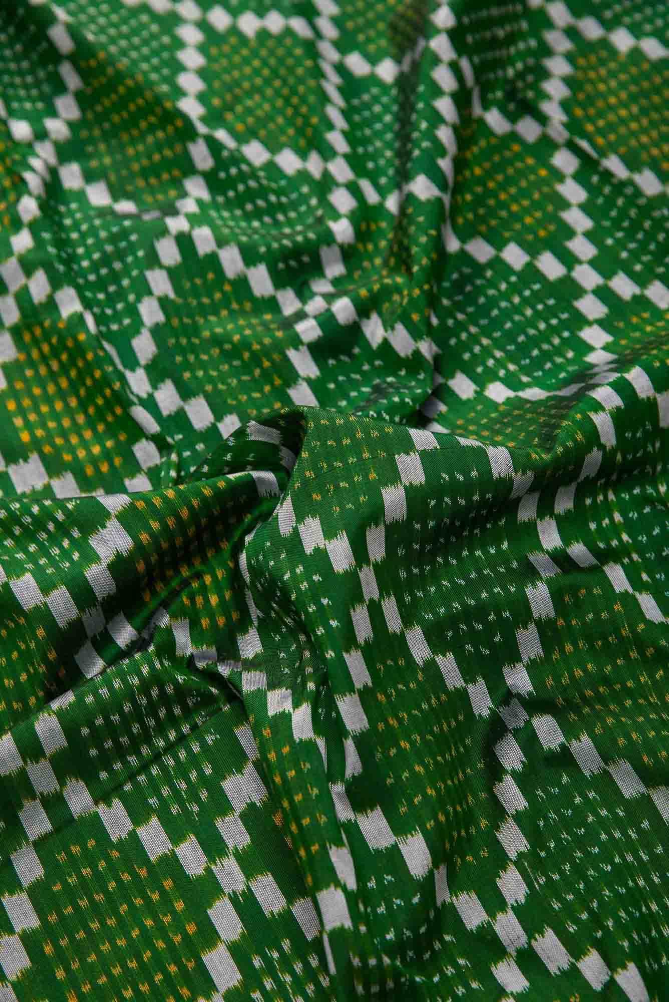 Green Double Ikat Dress Material