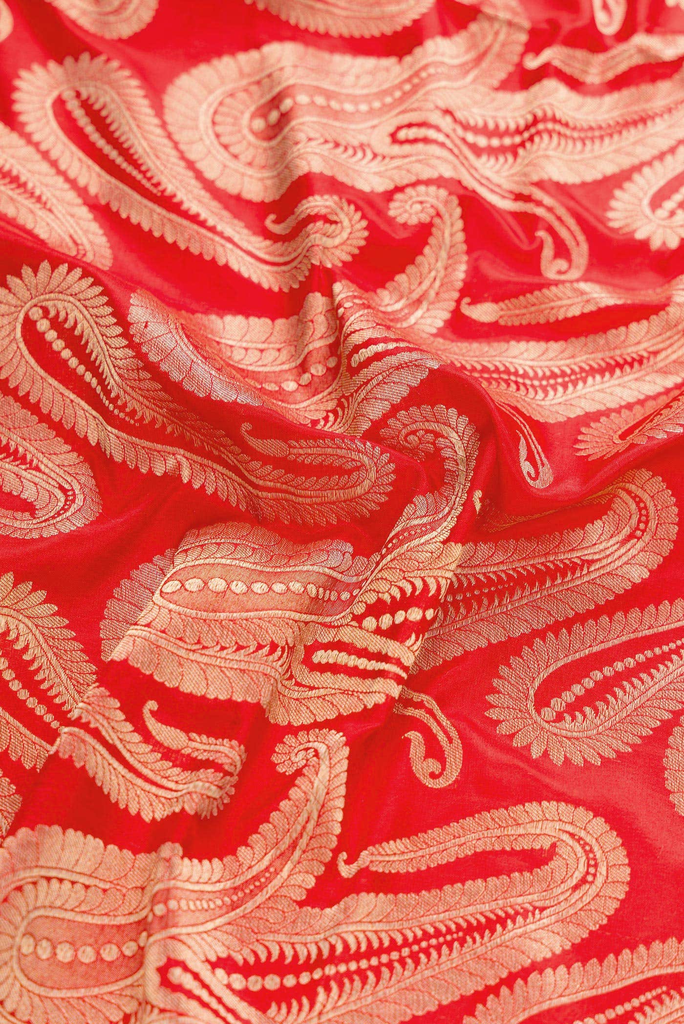 Orange Banarasi Silk Dress Material
