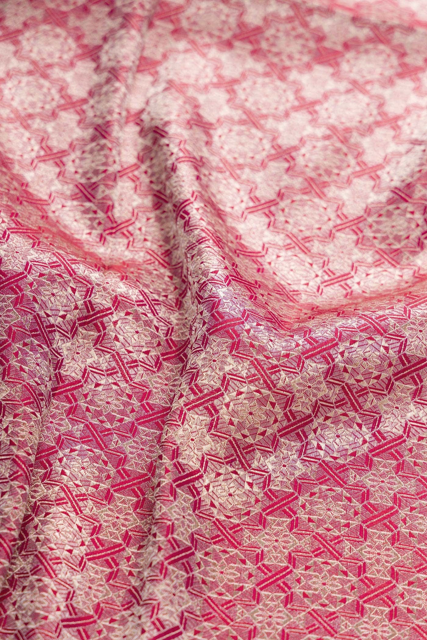Red Banarasi Silk Dress Material