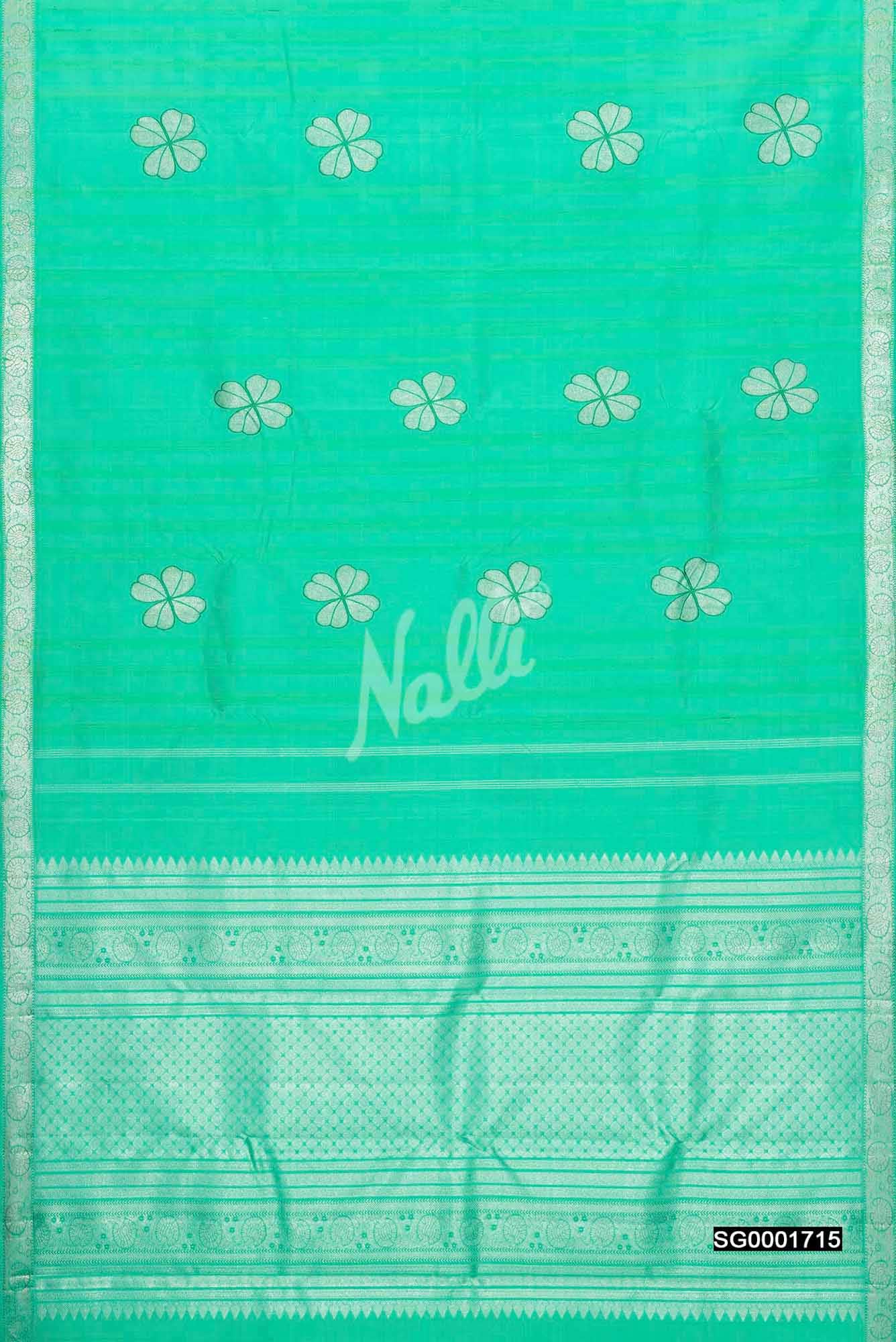 Sea Green Kanchipuram Silk Saree