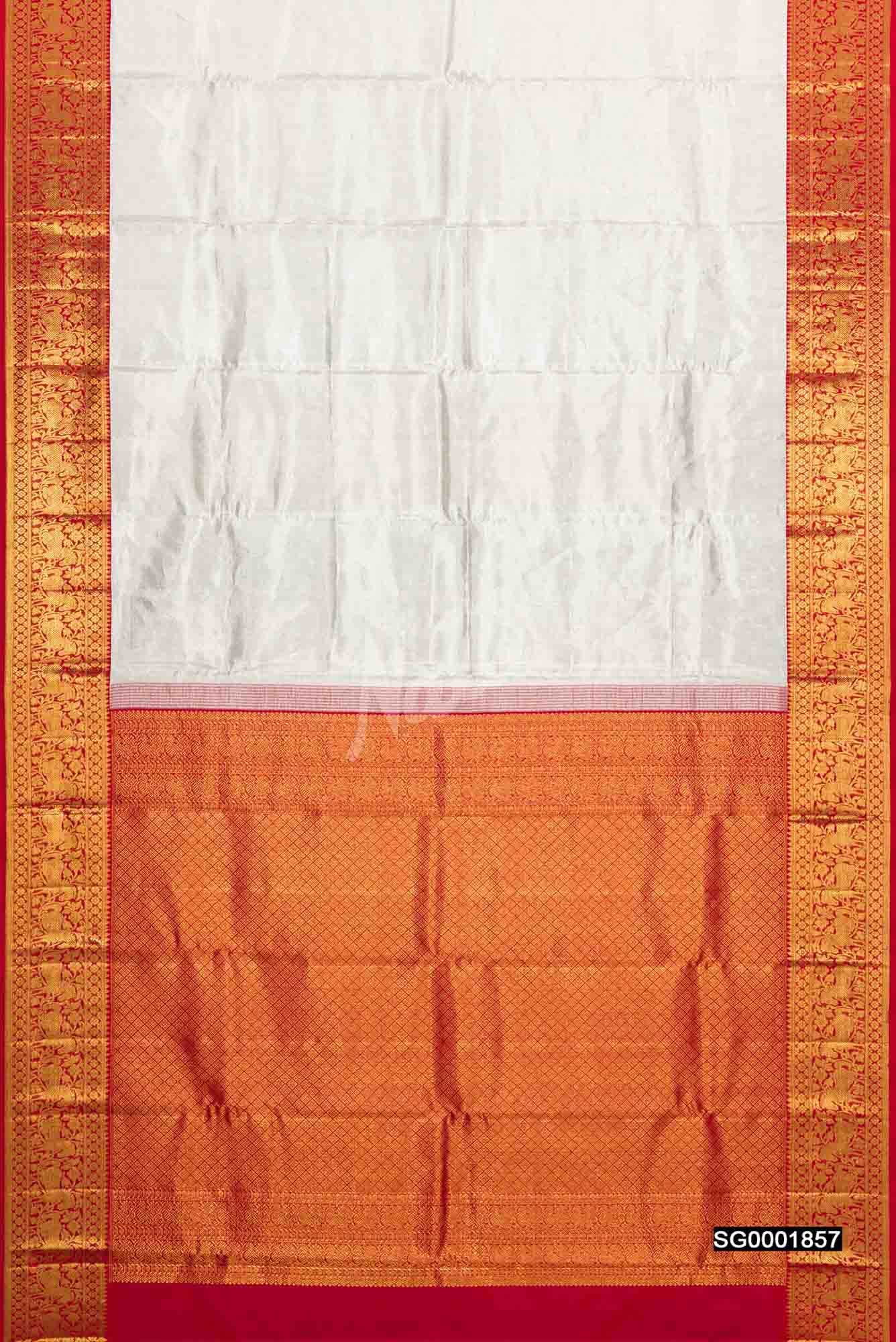 Silver Kanchipuram Silk Saree