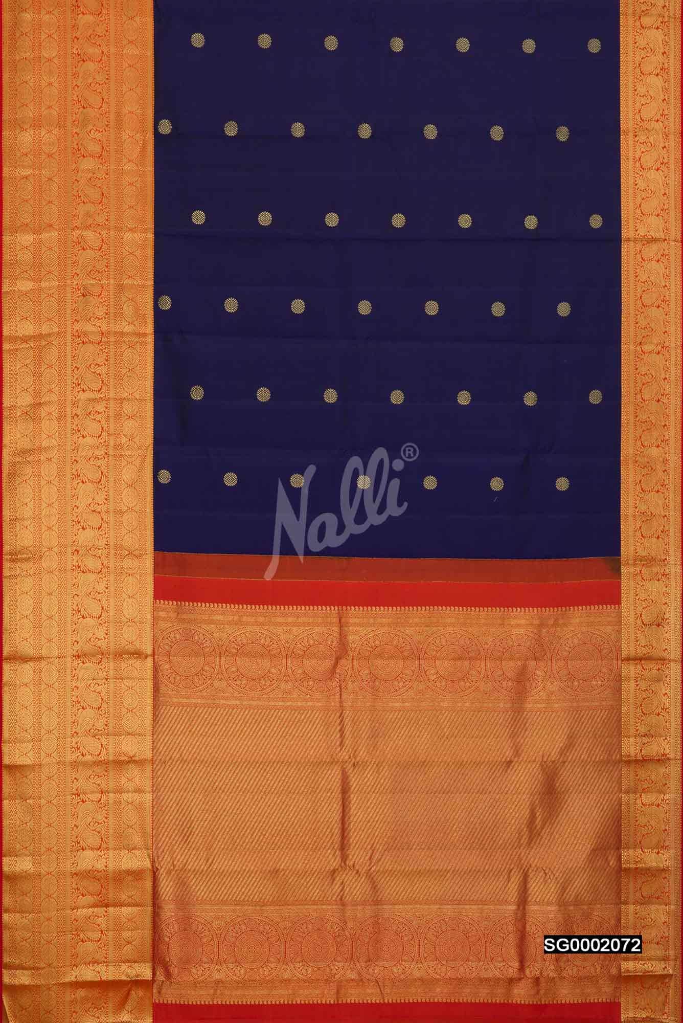 Navy Blue Kanchipuram Silk Saree