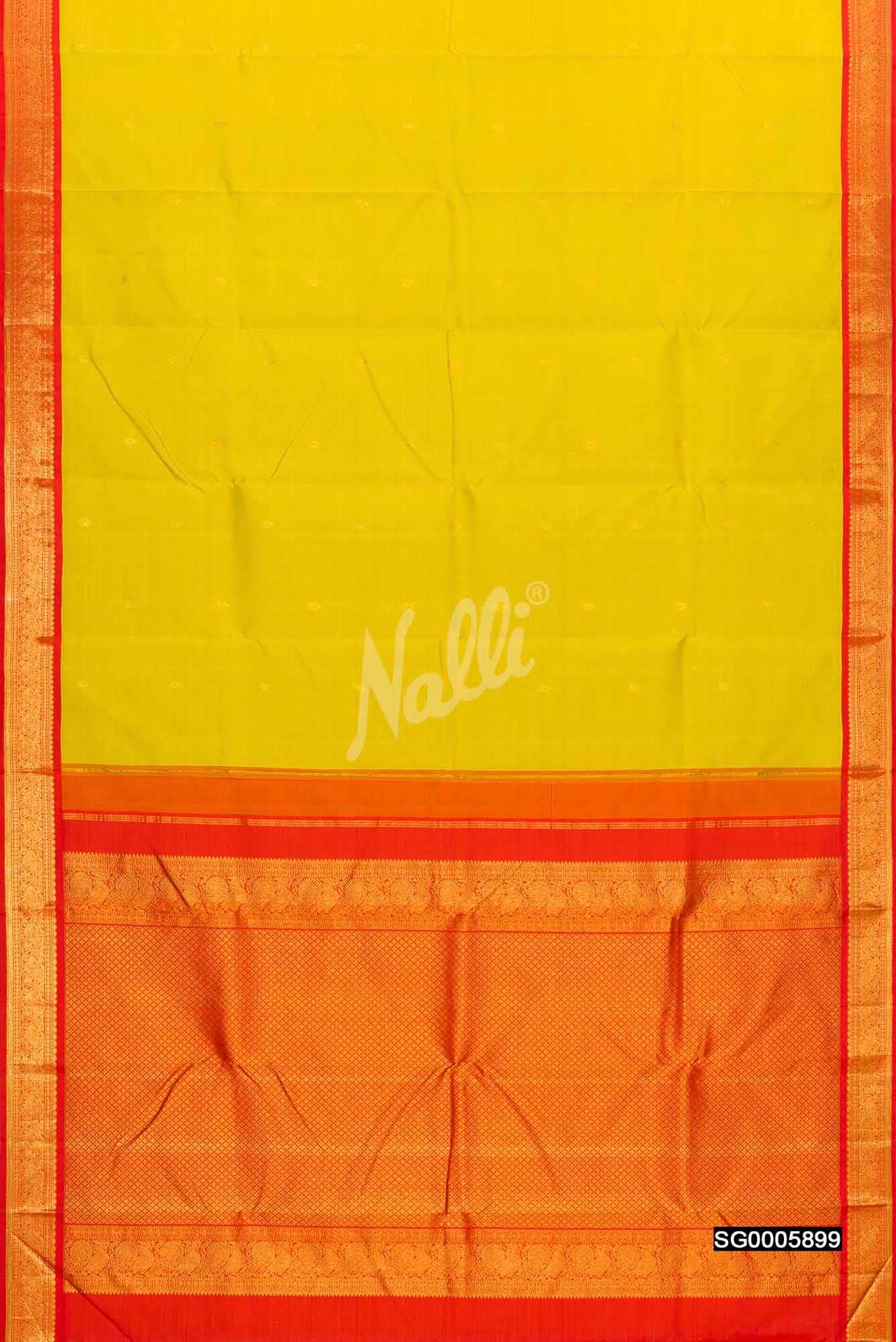Yellow Kanchipuram Silk Saree