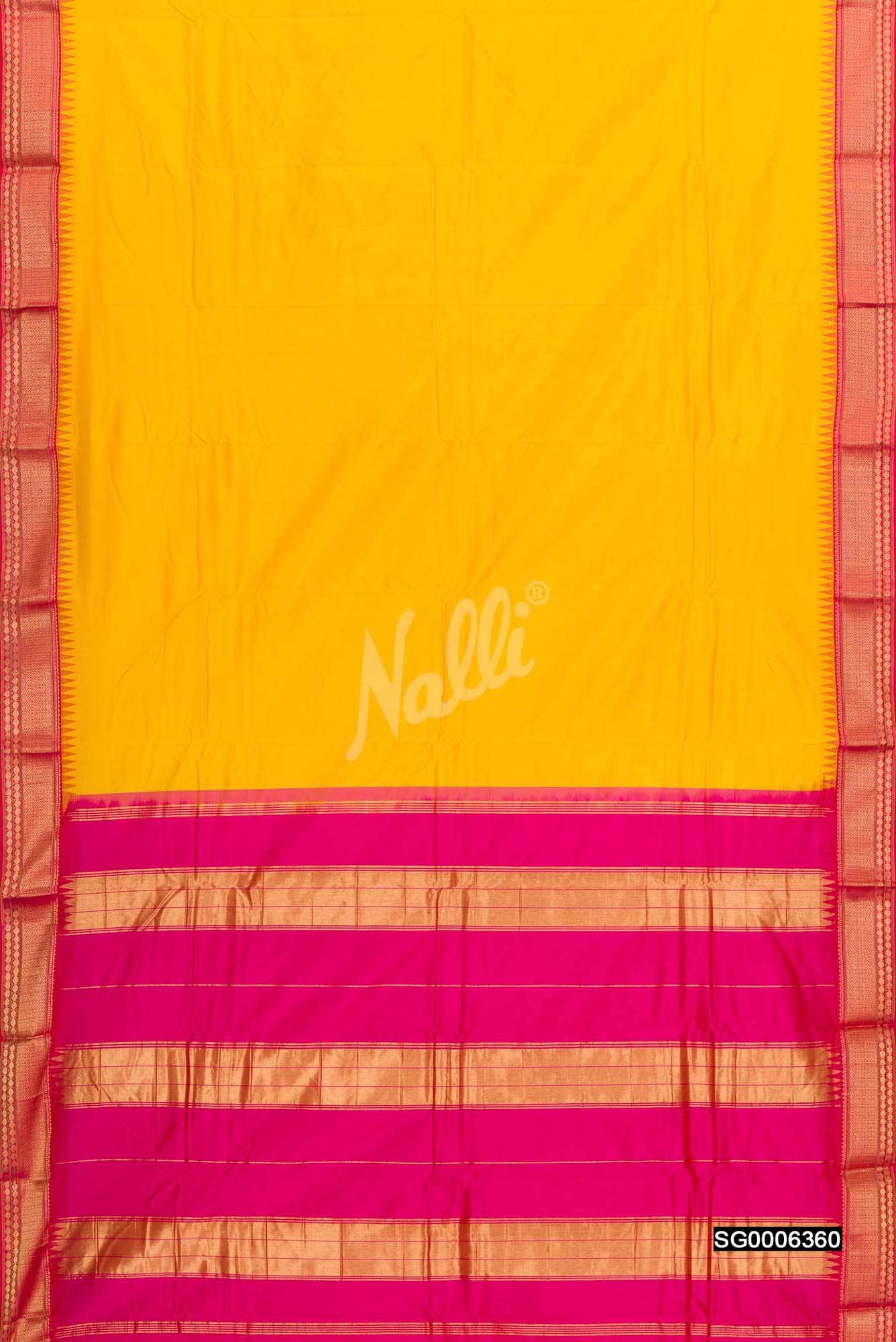 Yellow Kanchipuram Silk Saree