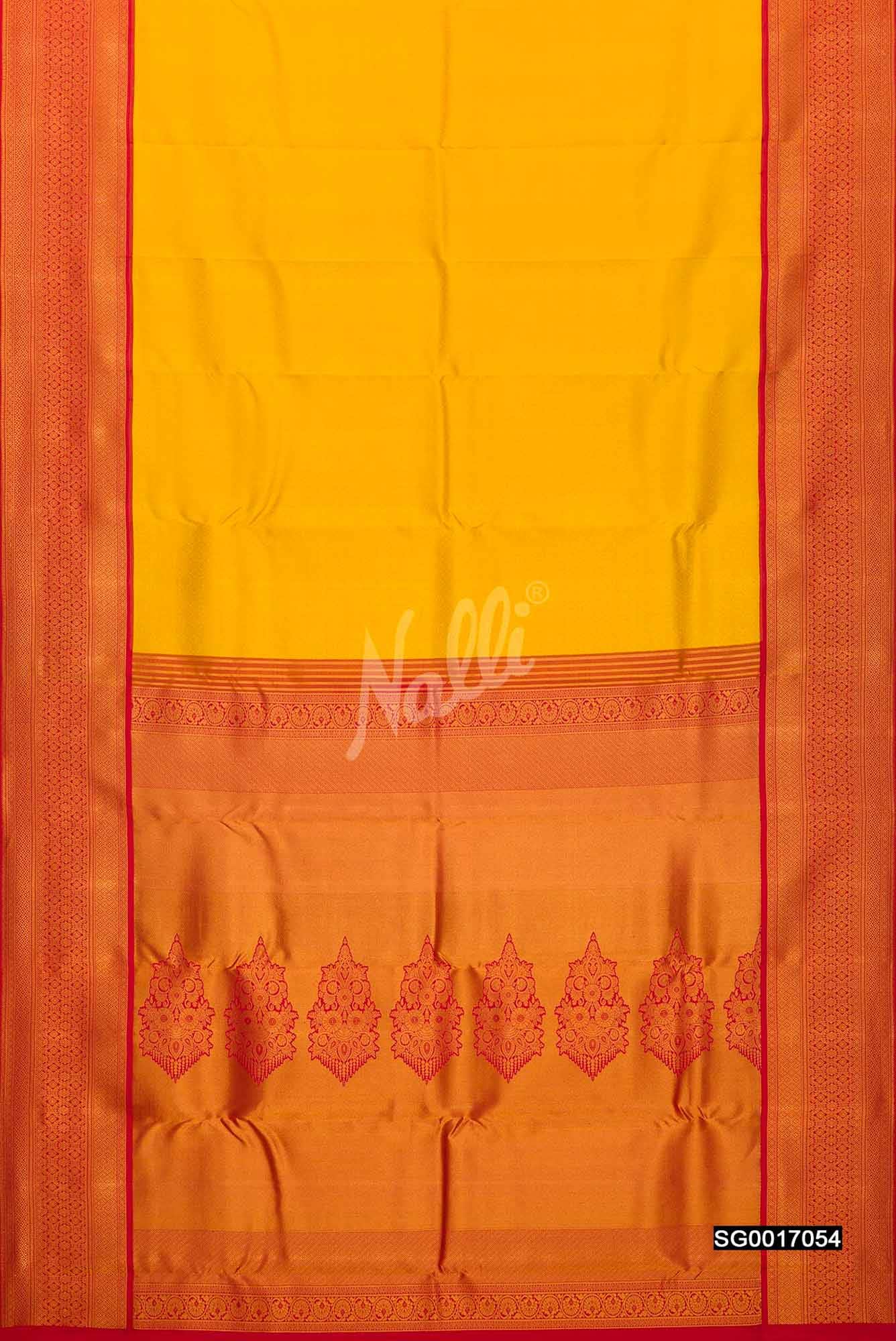 Yellow Kanchipuram Silk Saree