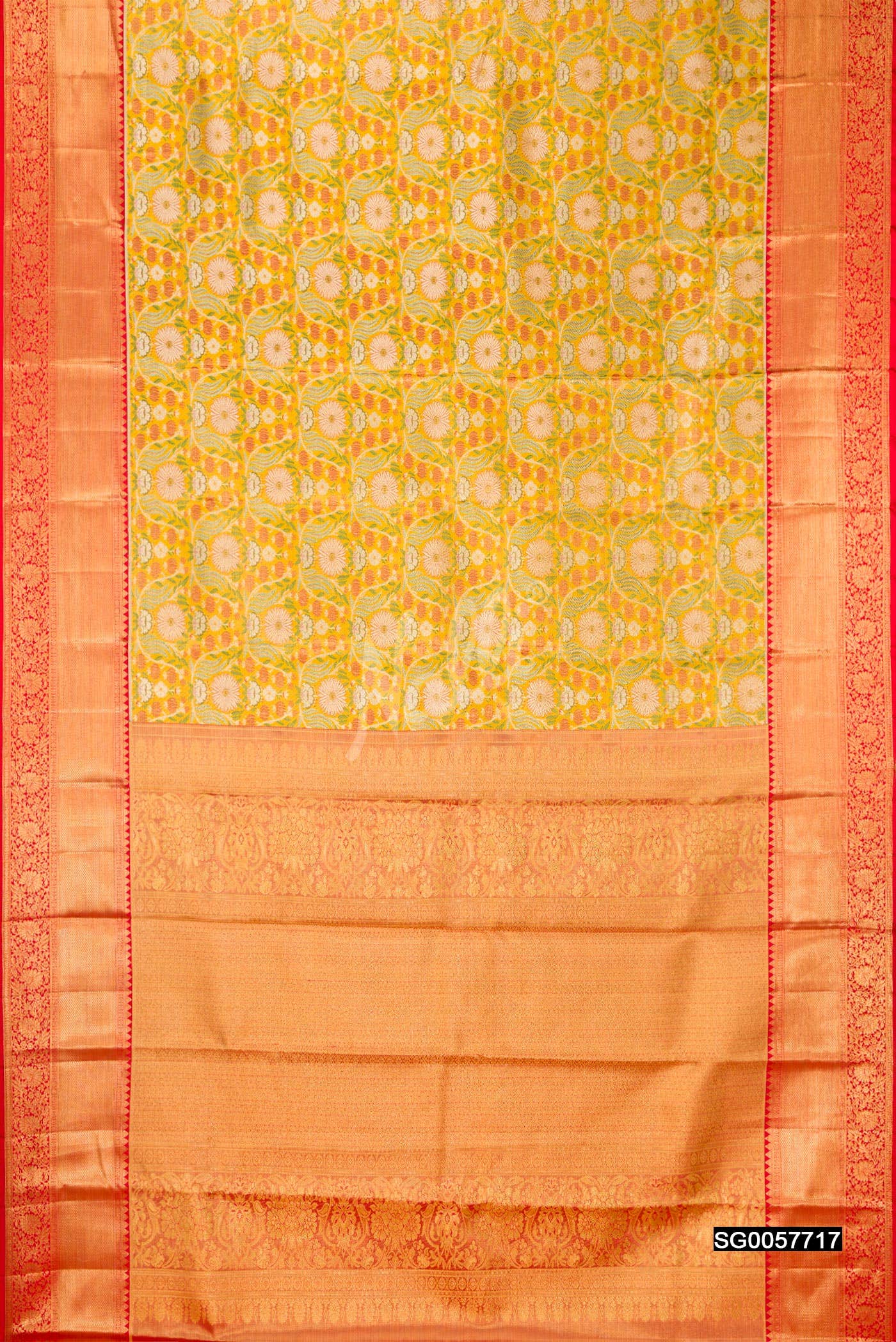 Yellow Kanchipuram Tissue Silk Saree