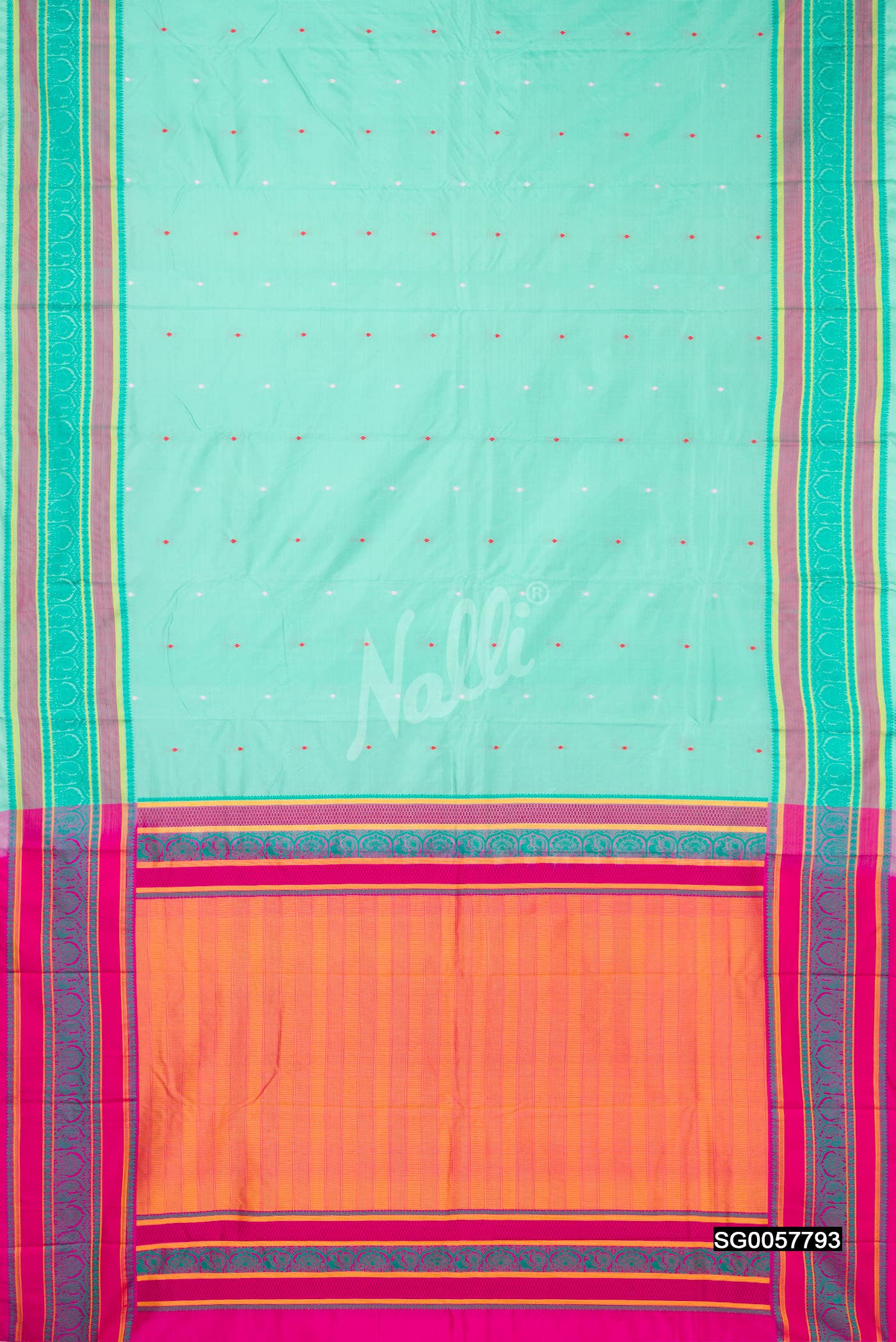 Sea Green Kanchipuram Silk Saree