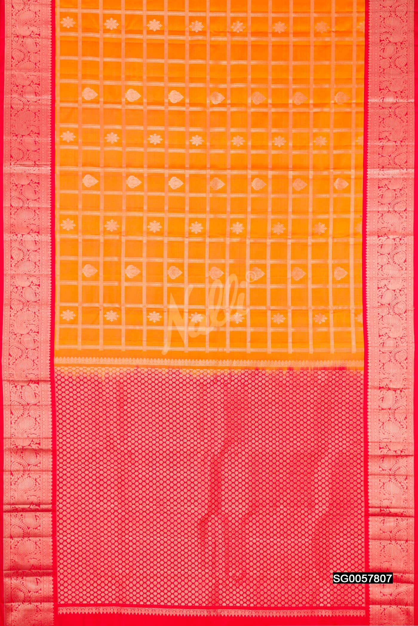 Mustard Kanchipuram Silk Saree