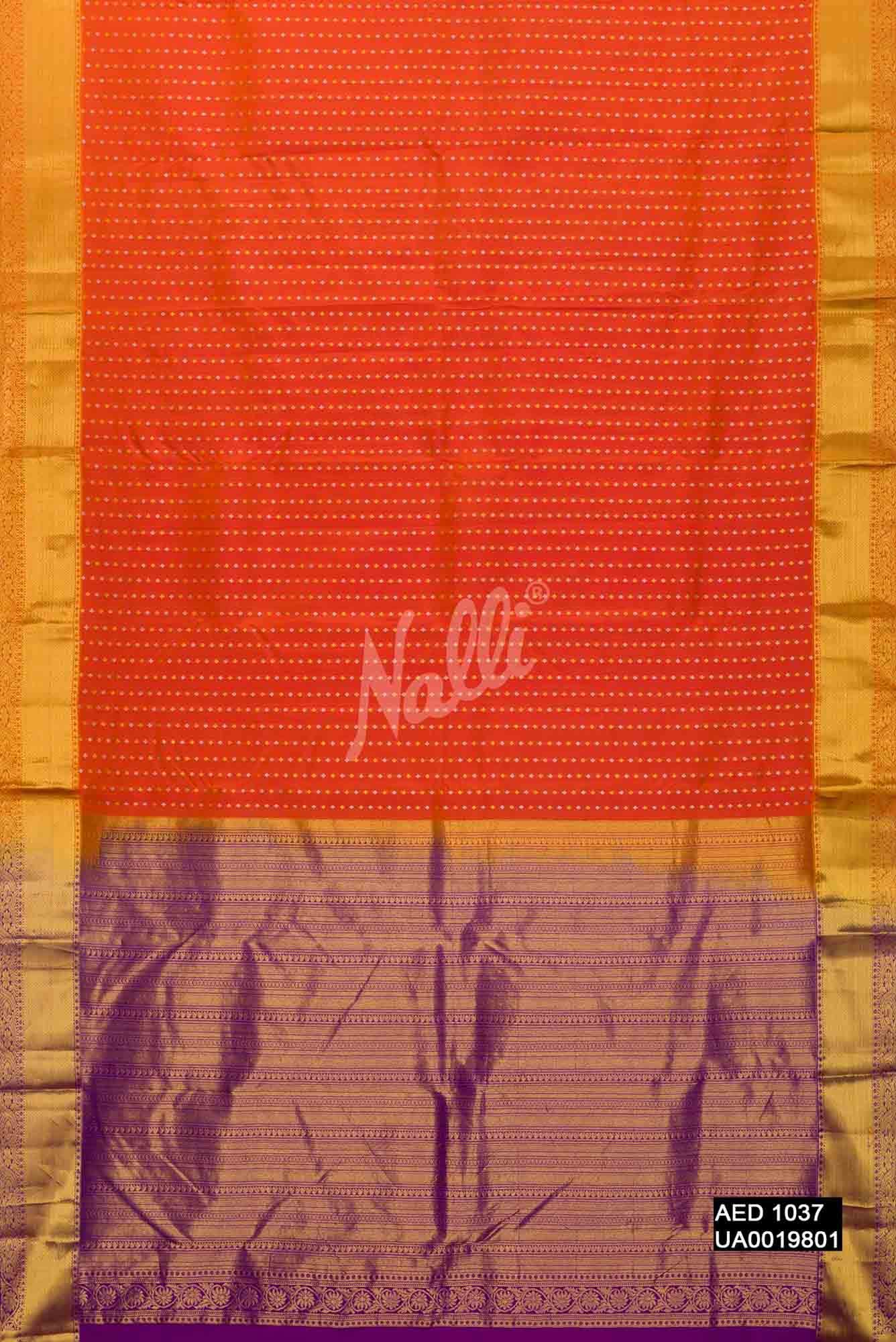 Orange Kanchipuram Silk Saree