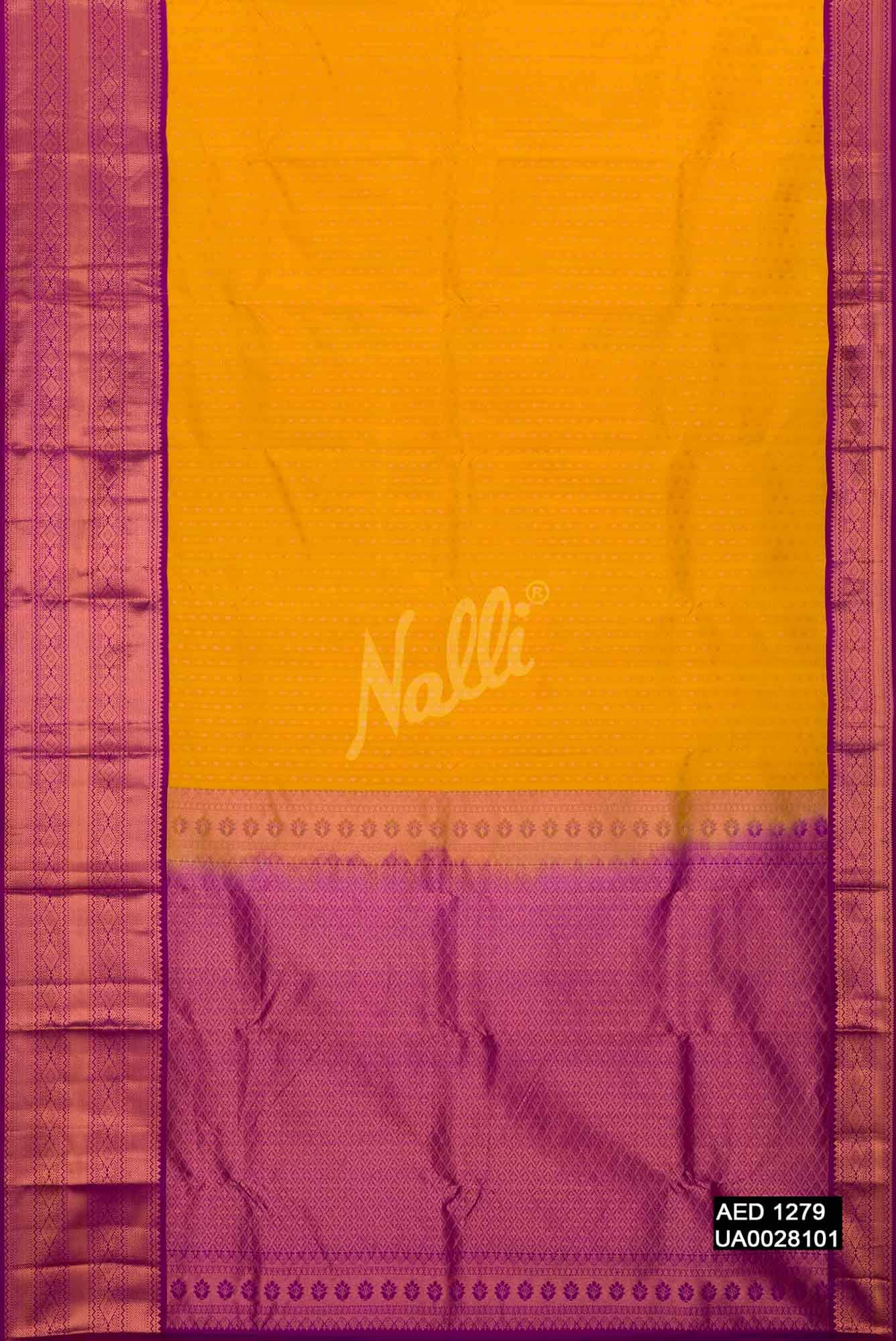 Yellow Kanchipuram Silk Saree