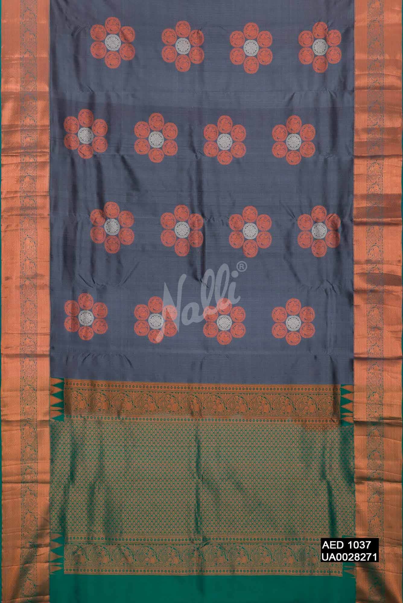 Grey Kanchipuram Silk Saree