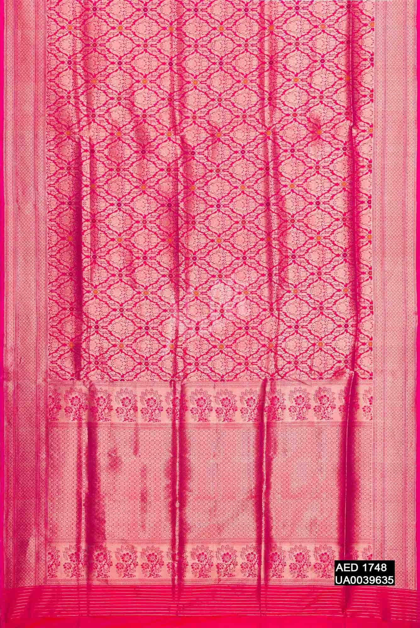 Dark Pink Banarasi Silk Saree