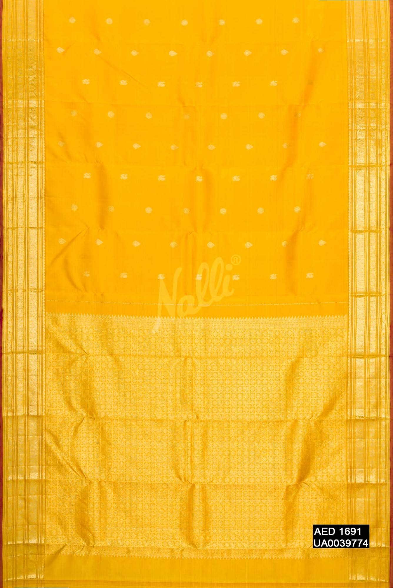 Yellow Kanchipuram Silk Saree