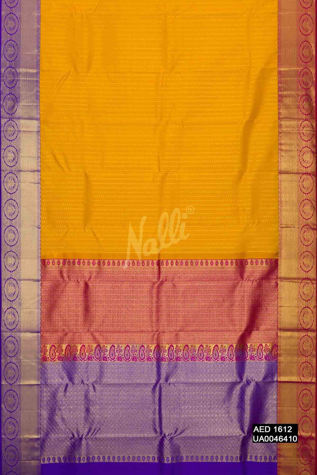 Yellow Kanchipuram Silk Saree