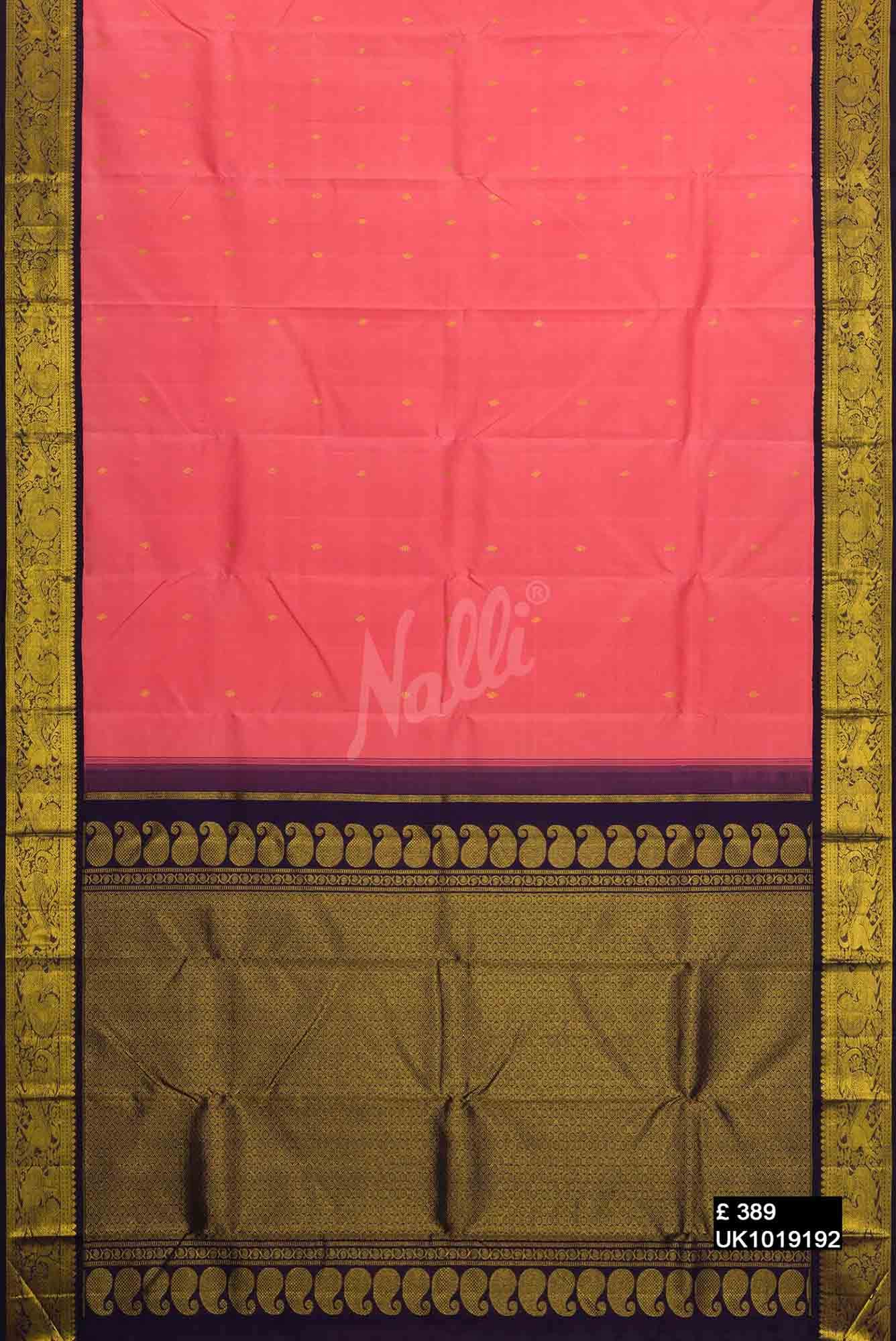 Peach with Pink Dual Tone Kanchipuram Silk Saree