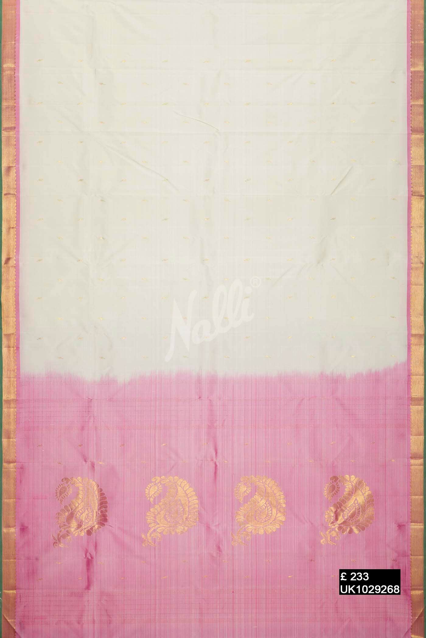 White Kanchipuram Silk Saree