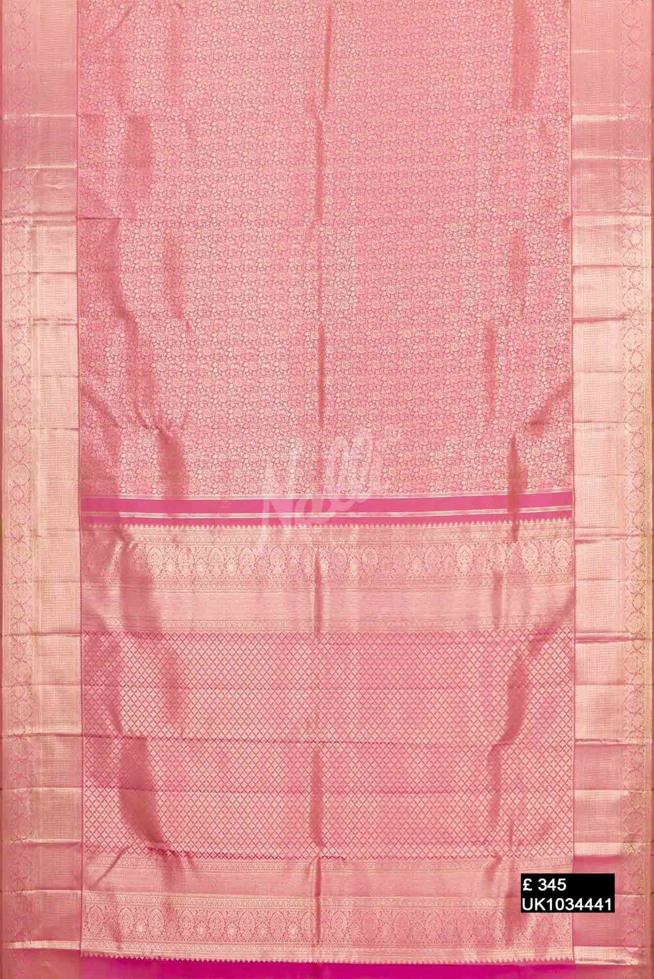 Rose Pink Kanchipuram Silk Saree