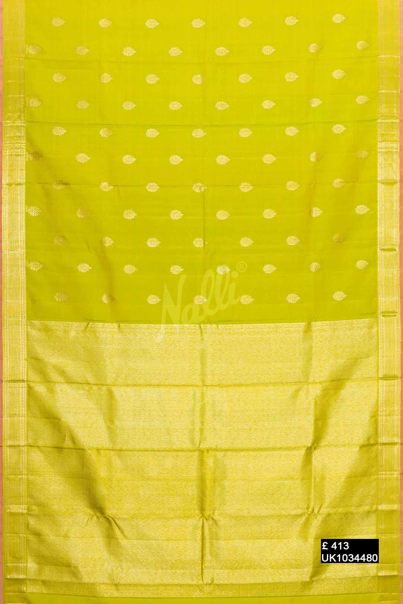 Parrot Green Kanchipuram Silk Saree