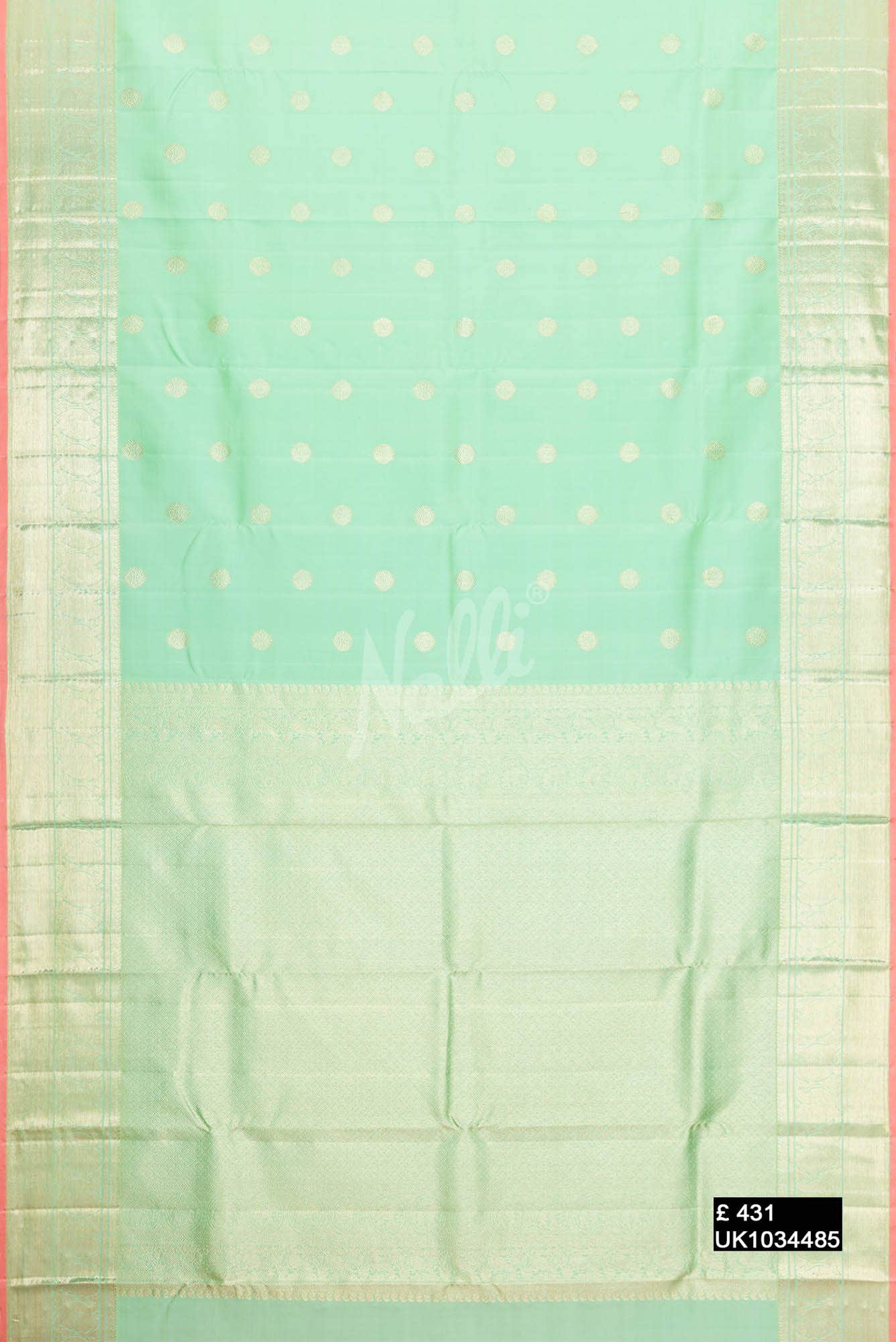 Pista Green Kanchipuram Silk Saree