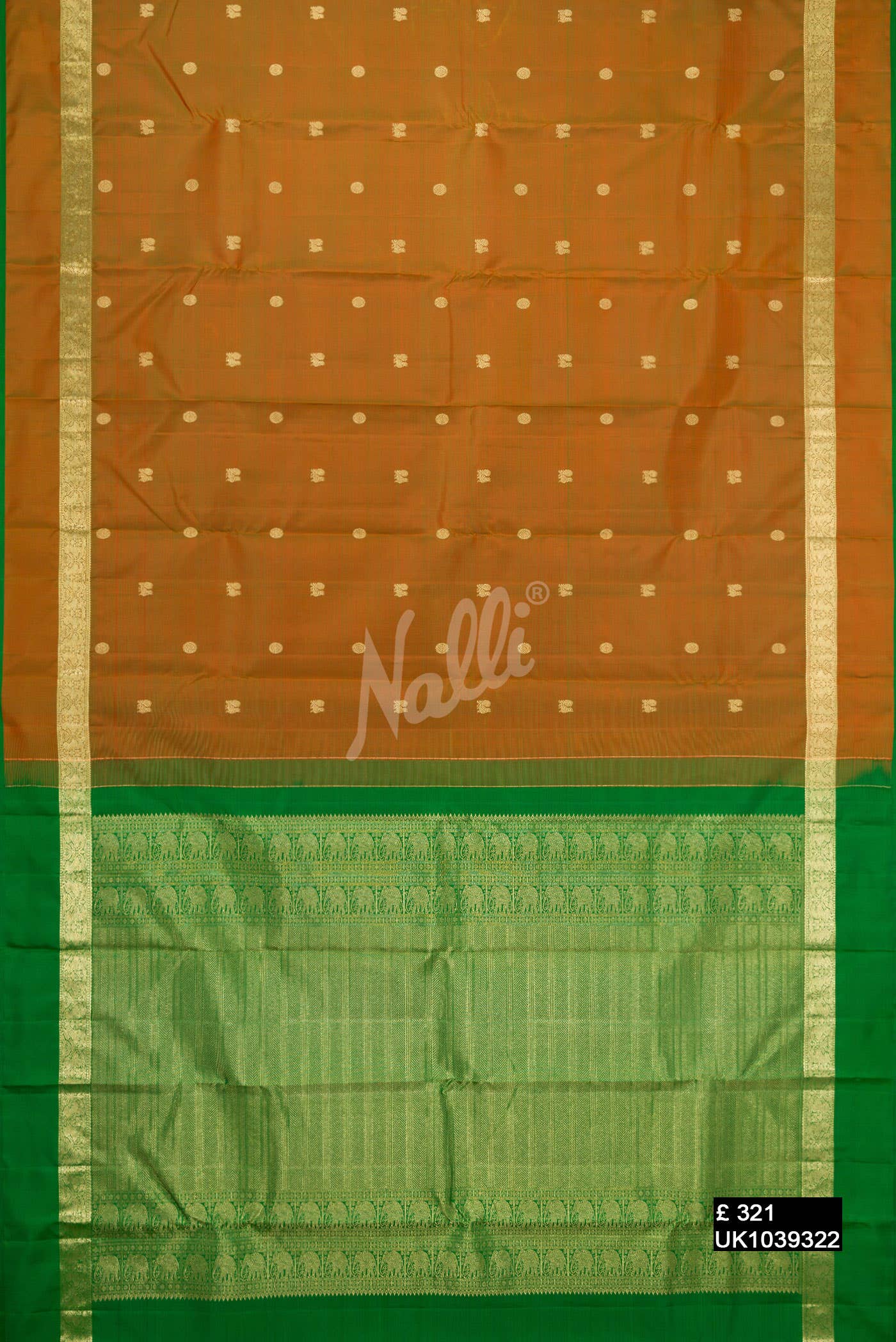 Mehandi Green Kanchipuram Silk Saree