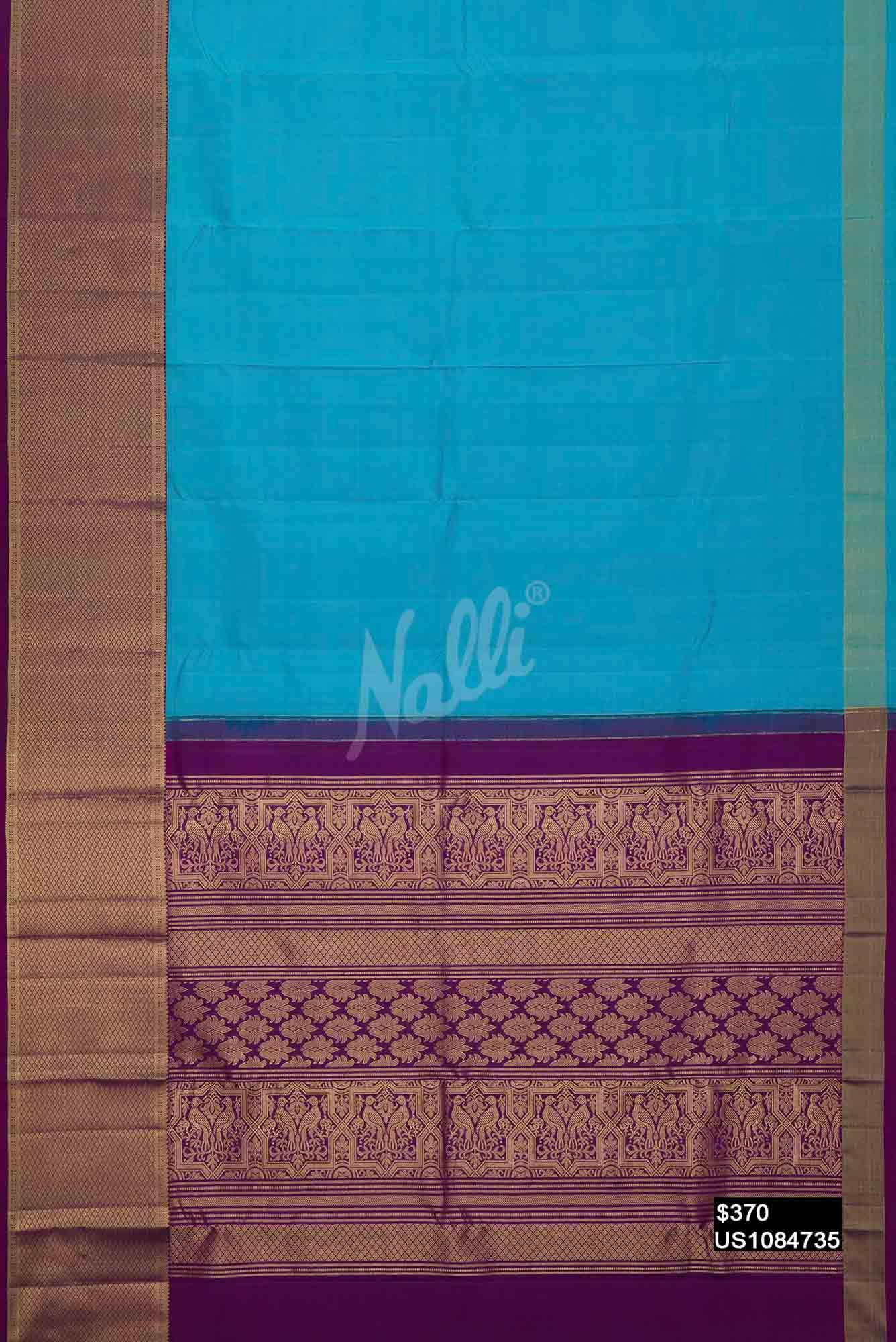 Blue Kanchipuram Silk Saree