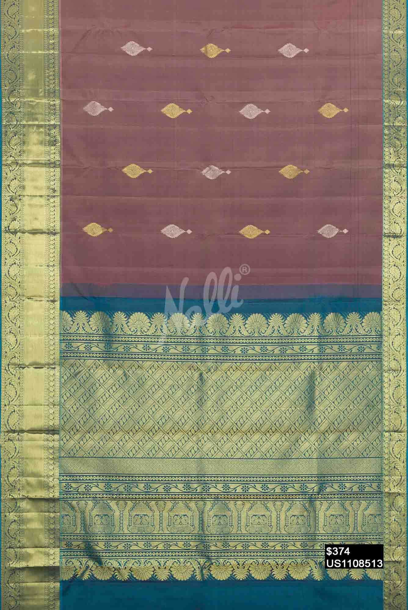 Brown Kanchipuram Silk Saree